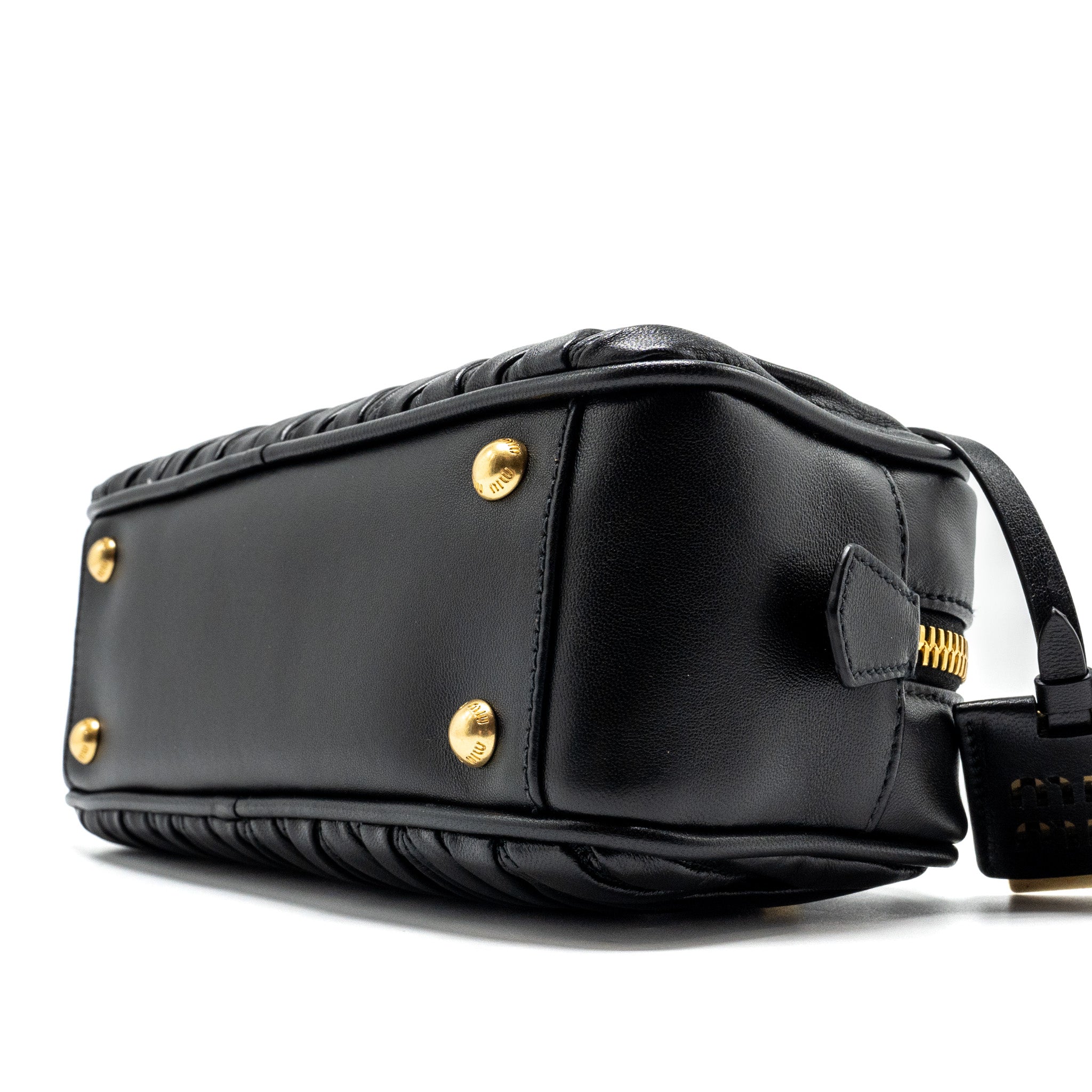 MIU MIU ARCADIE MATELASSE NAPPA BAG BLACK GHW - Image 7