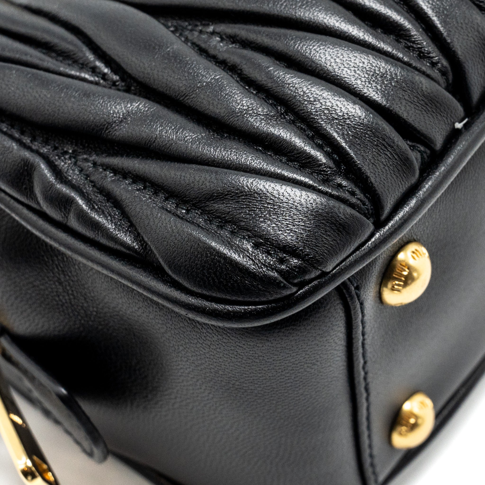MIU MIU ARCADIE MATELASSE NAPPA BAG BLACK GHW - Image 8