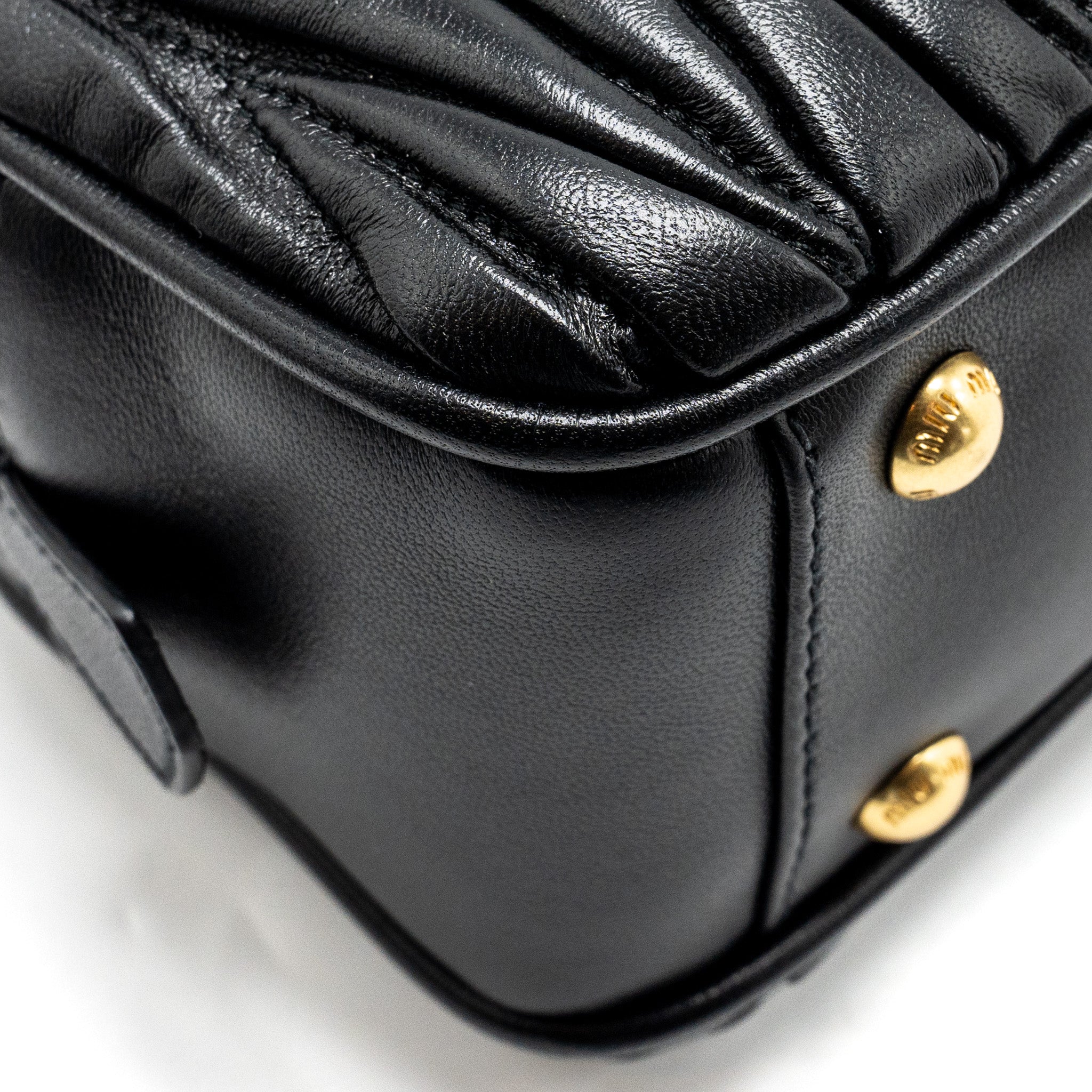MIU MIU ARCADIE MATELASSE NAPPA BAG BLACK GHW - Image 10