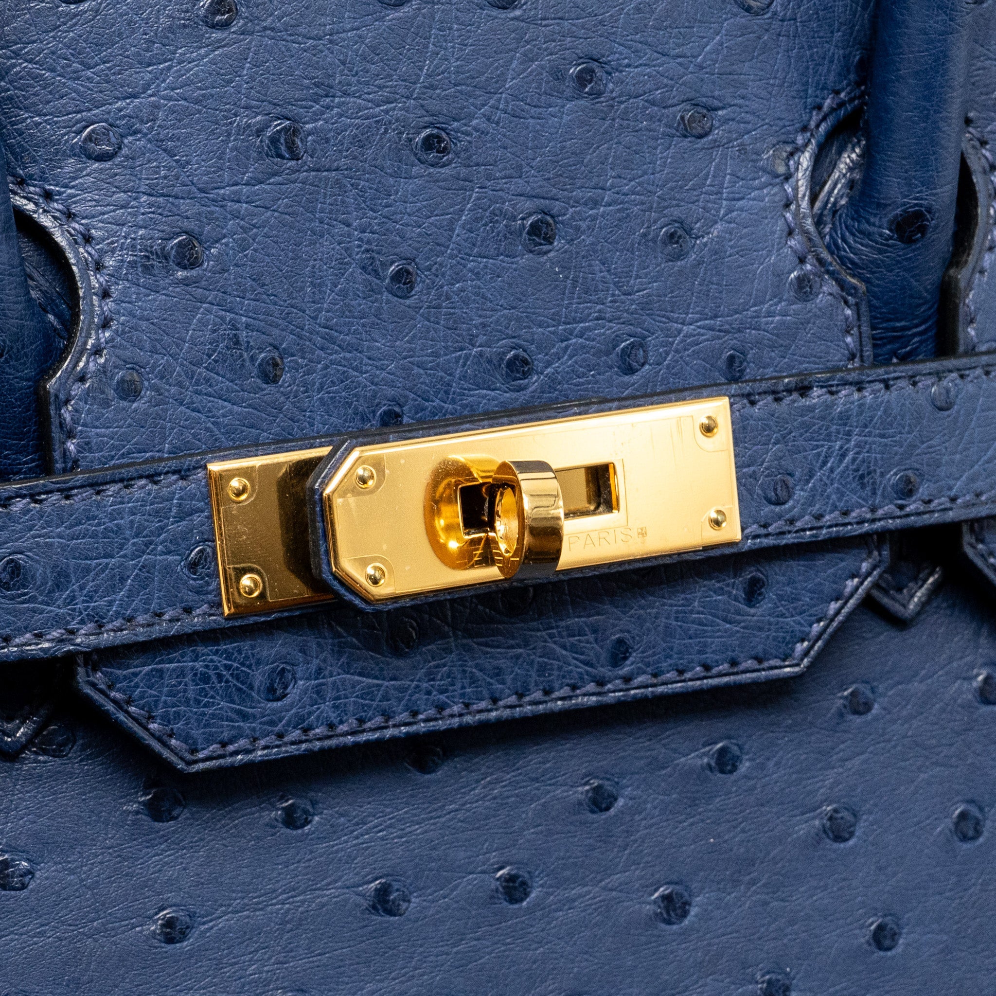 HERMES BIRKIN 30 OSTRICH BLUE IRIS GHW - Image 14