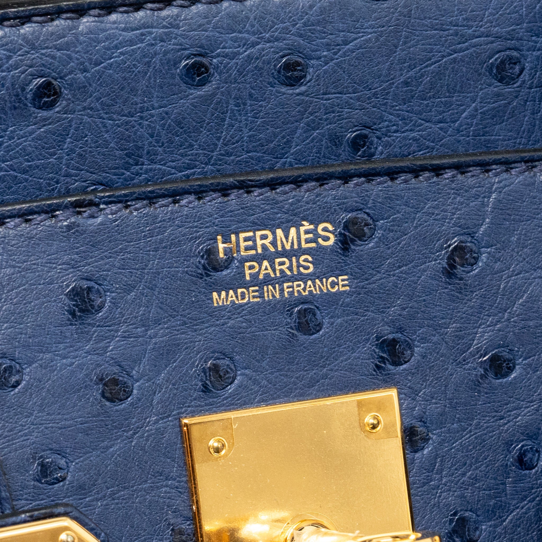 HERMES BIRKIN 30 OSTRICH BLUE IRIS GHW - Image 15