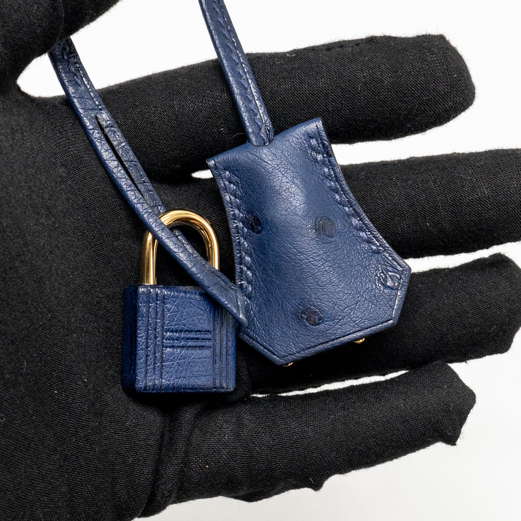 HERMES BIRKIN 30 OSTRICH BLUE IRIS GHW - Image 18