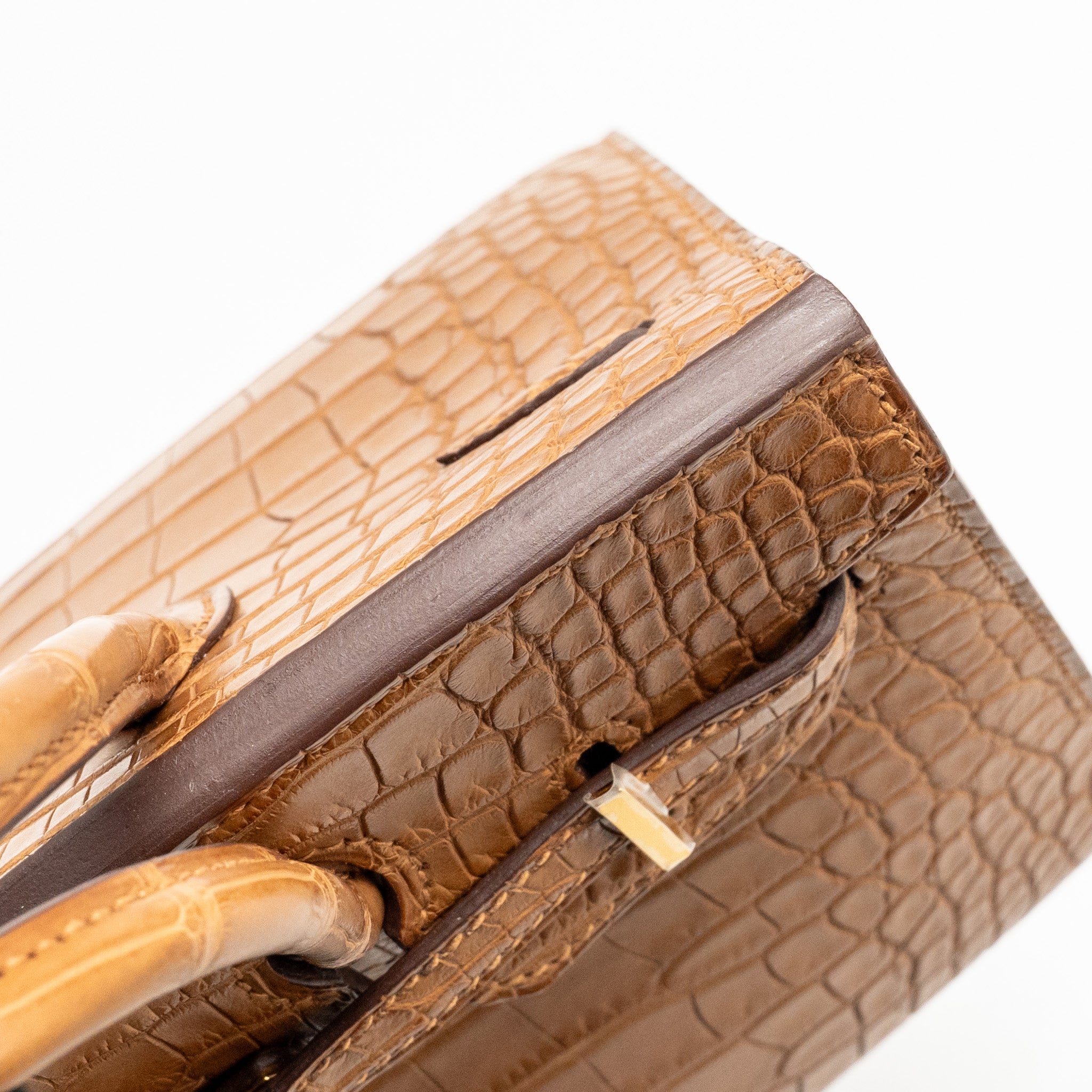 HERMES BIRKIN 20 ALLIGATOR MISSISSIPPIENSIS MAT GOLD GHW - Image 14