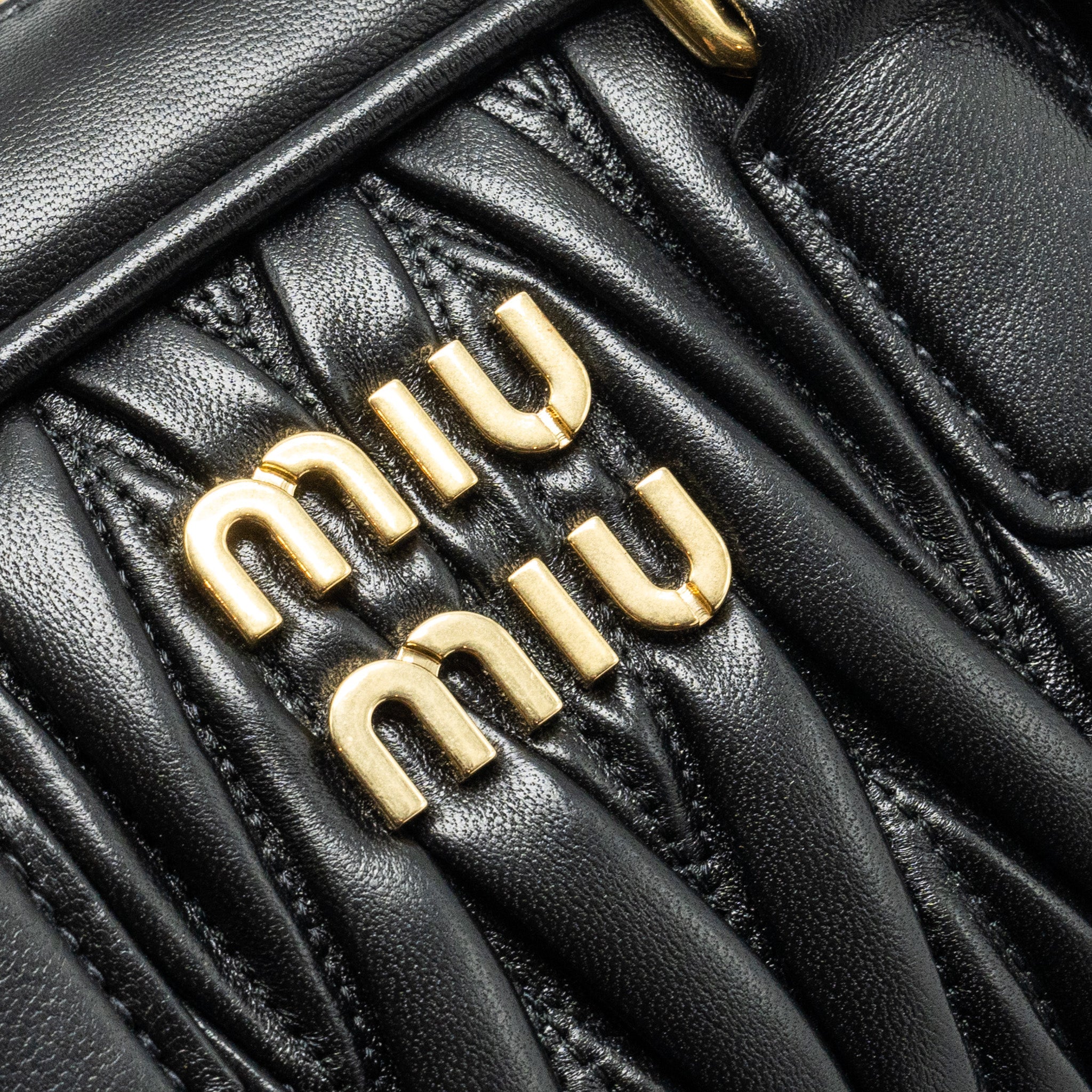 MIU MIU ARCADIE MATELASSE NAPPA BAG BLACK GHW - Image 12