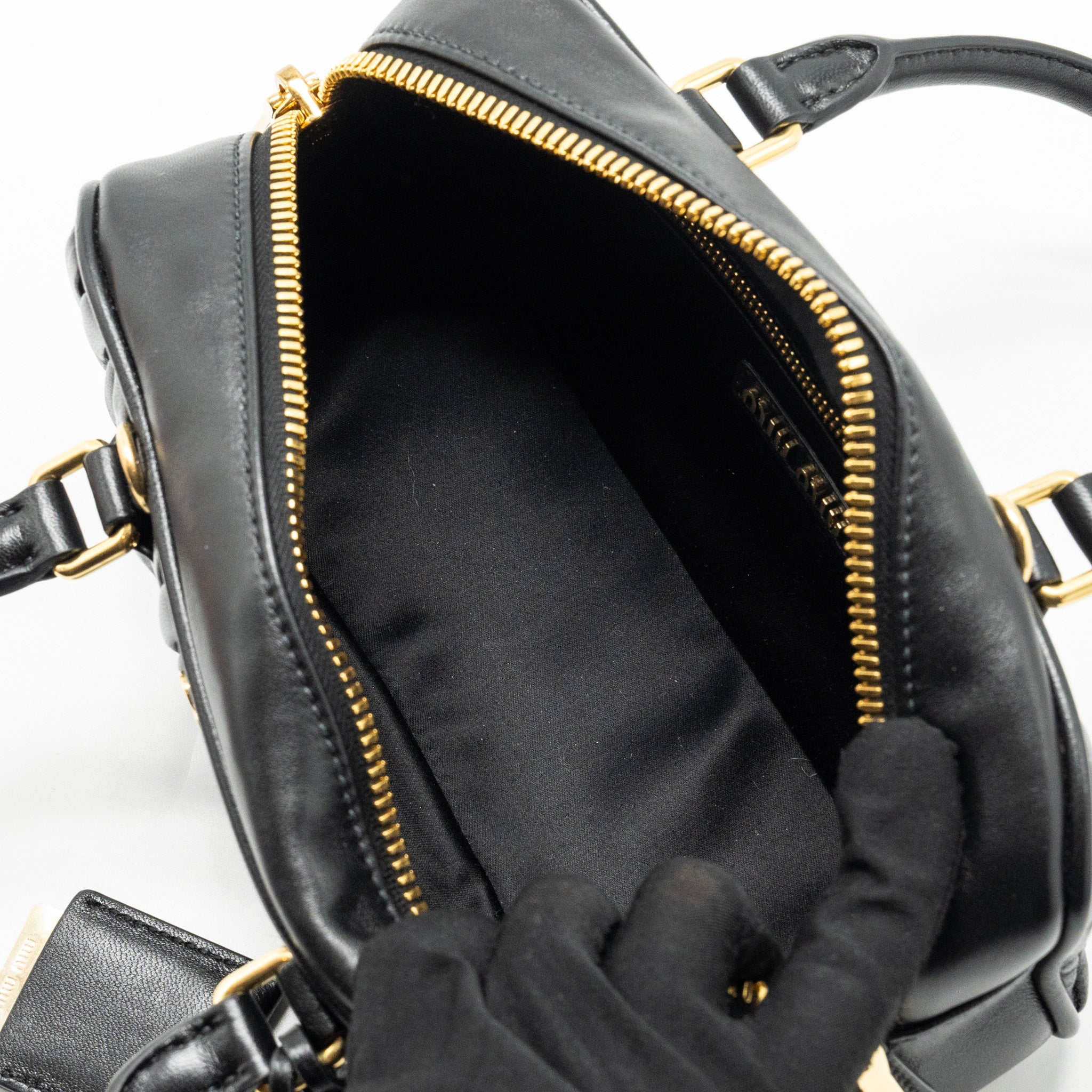 MIU MIU ARCADIE MATELASSE NAPPA BAG BLACK GHW - Image 14