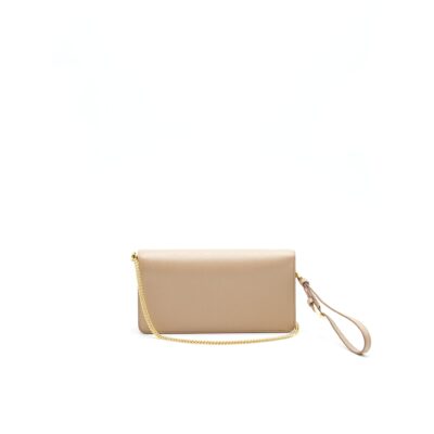 Alternative view of PRADA GIADA SAFFIANO LEATHER WALLET ON CHAIN BEIGE