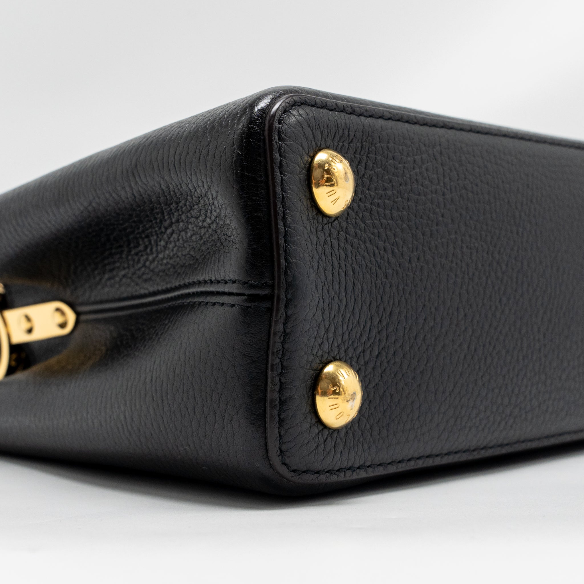 LOUIS VUITTON CAPUCINES BB CALFSKIN BLACK GHW - Image 6