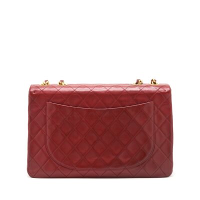 Alternative view of CHANEL VINTAGE MAXI FLAP BAG LAMBSKIN RED GHW