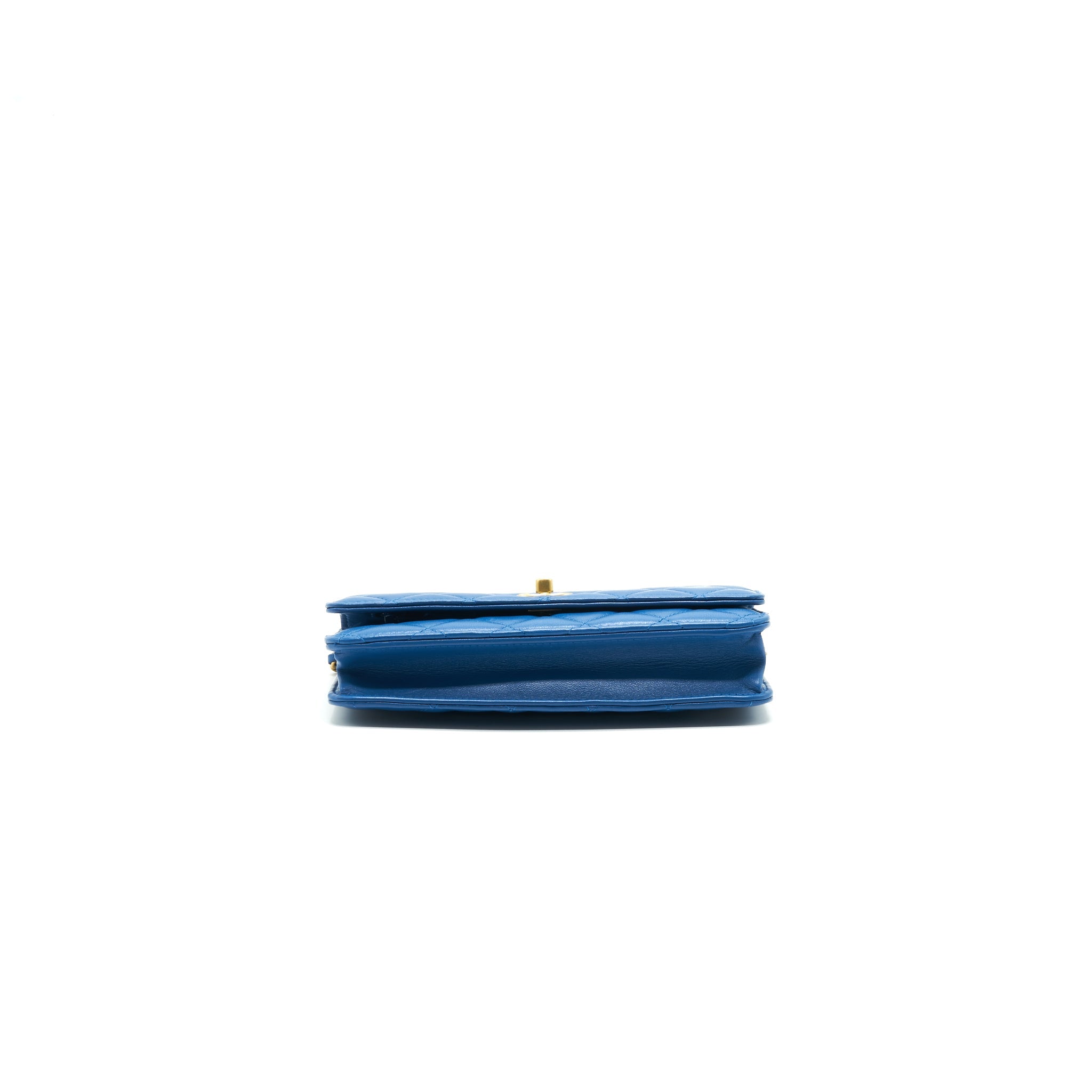 CHANEL LAMBSKIN QUILTED CC PEARL CRUSH WALLET ON CHAIN BLUE WITH GHW - Image 5