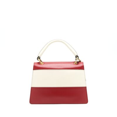 Alternative view of GUCCI QUEEN MARGARET TOP HANDLE BAG WHITE/ RED
