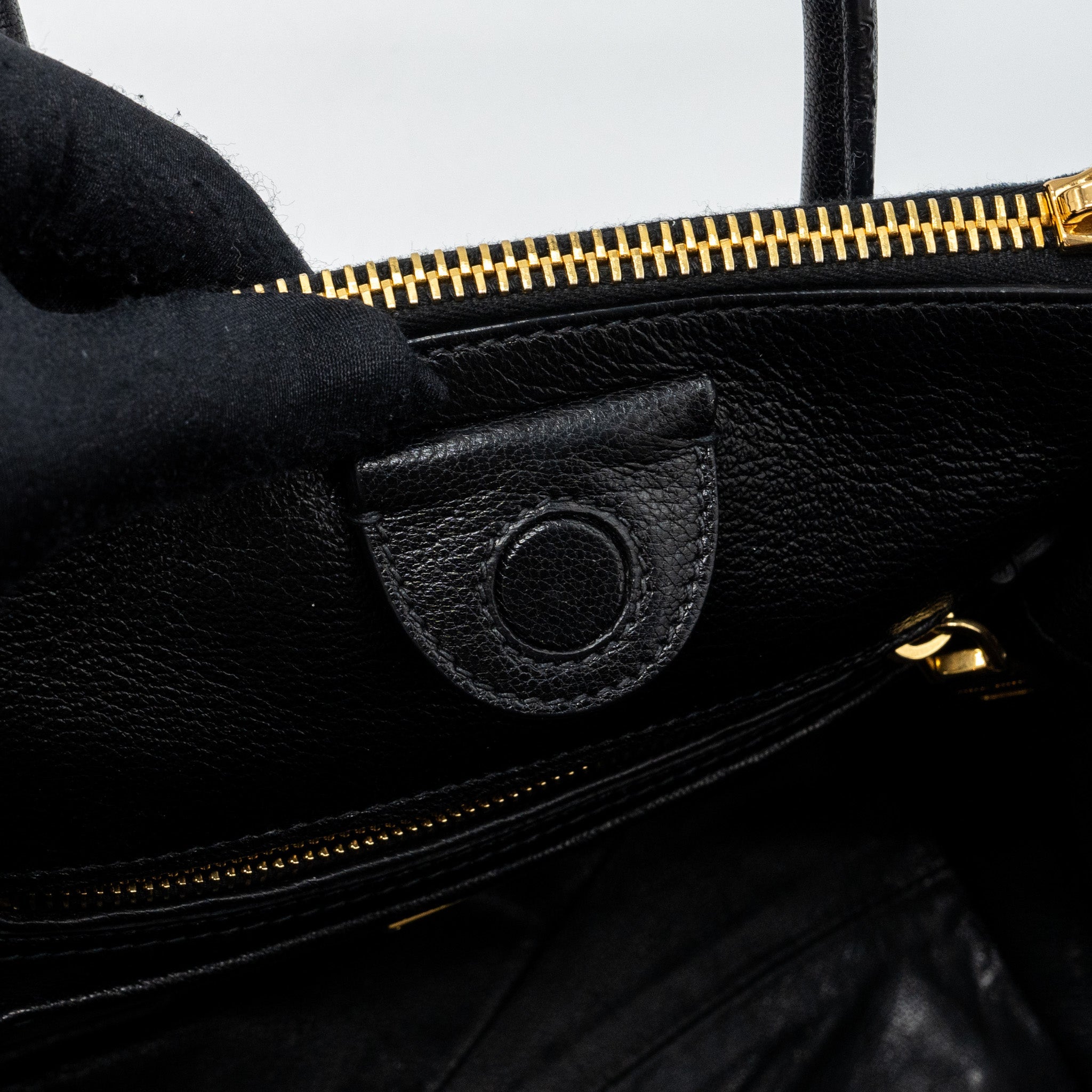 MIUMIU SMALL BIKER TOP HANDLE SATCHEL DENIM NAVY BLUE GHW - Image 9