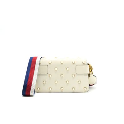 Alternative view of GUCCI EMBELLISHED BROADWAY BEE BAG WHITE