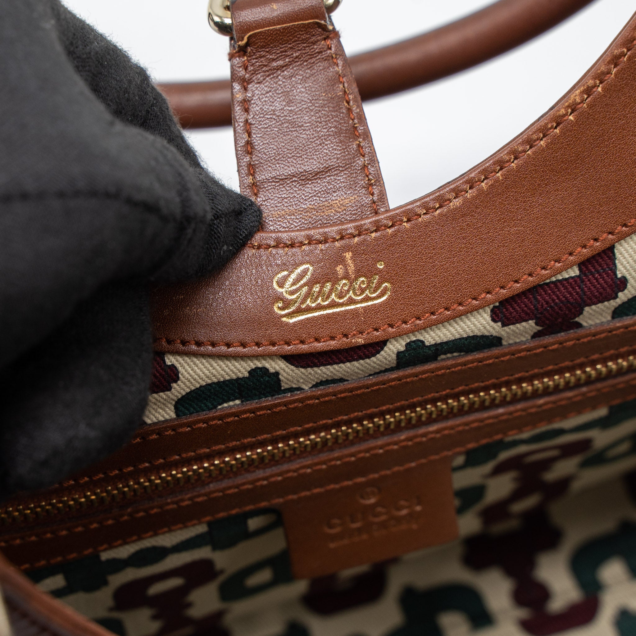 GUCCI VINTAGE JACKIE BAG GG SUPREME CALFSKIN BROWN GHW - Image 15