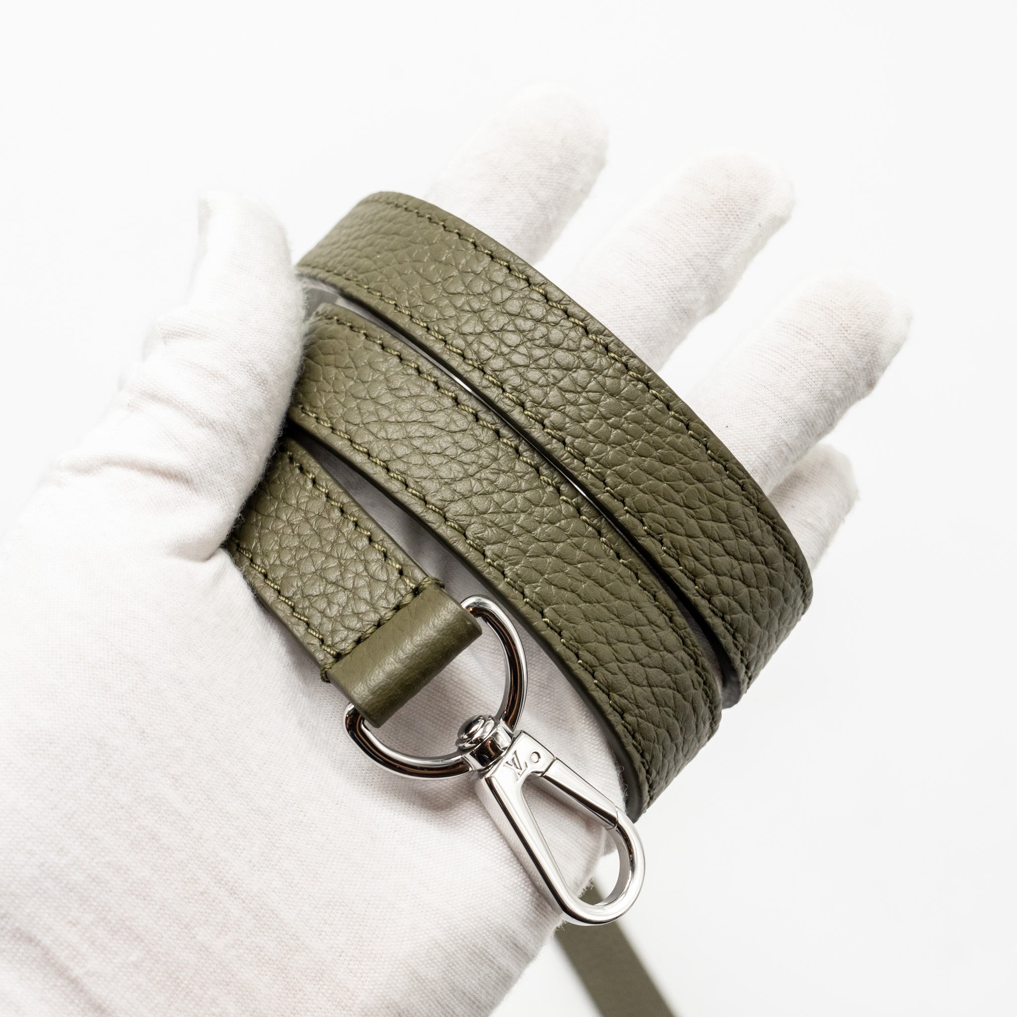 LOUIS VUITTON CAPUCINES MM CALFSKIN / PYTHON HANDLE MULTICOLOR OLIVE GREEEN / NATURAL SHW - Image 17