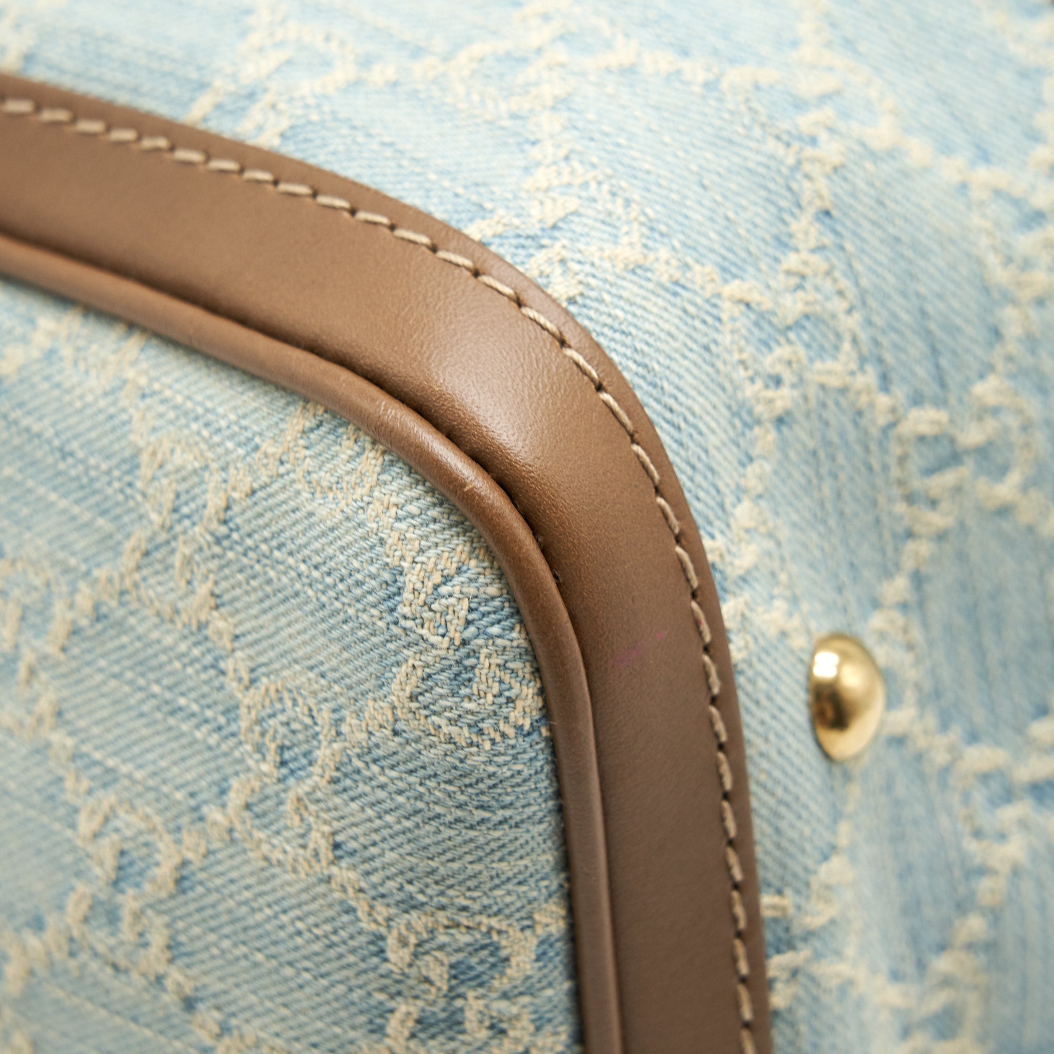 GUCCI GG DENIM BOSTON BAG WITH CROSS BODY STRAP - Image 8