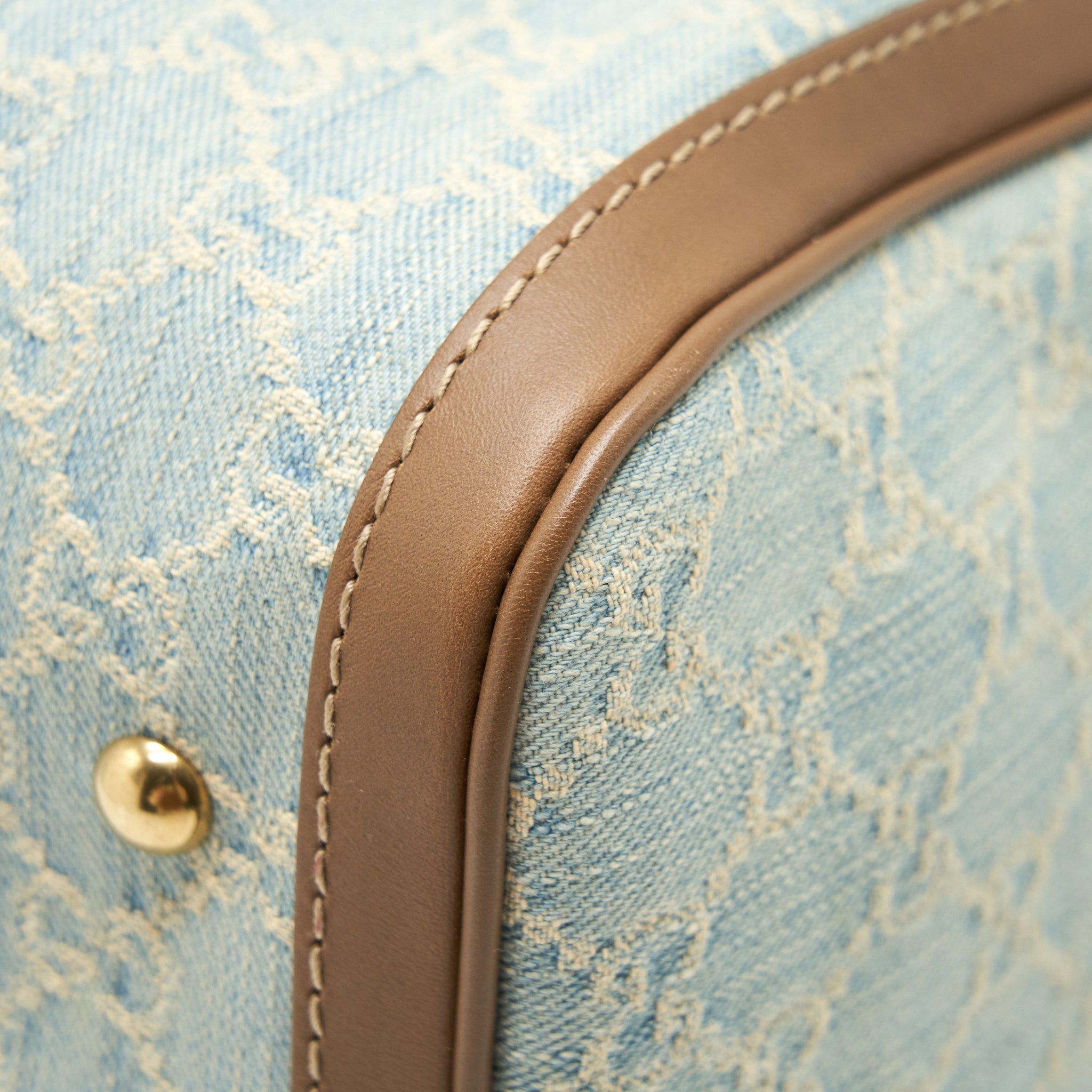 GUCCI GG DENIM BOSTON BAG WITH CROSS BODY STRAP - Image 9