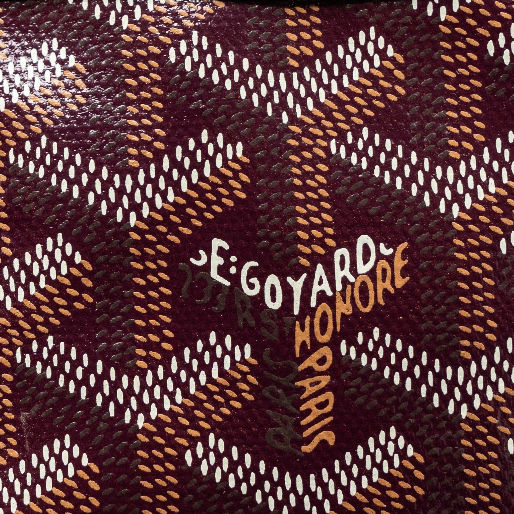 GOYARD MINI ANJOU MINI BAG CANVAS/ CALFSKIN BURGUNDY SHW - Image 8