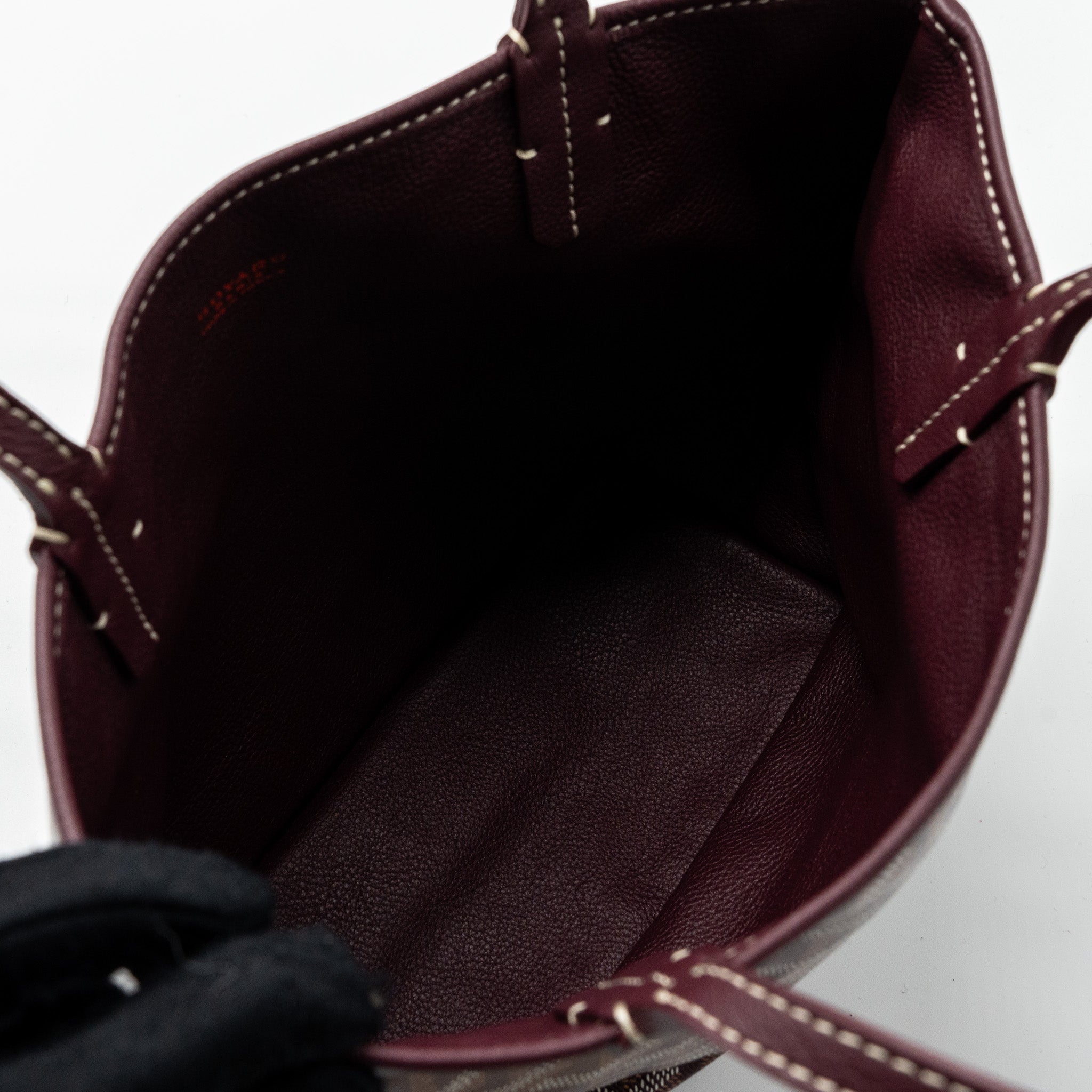 GOYARD MINI ANJOU MINI BAG CANVAS/ CALFSKIN BURGUNDY SHW - Image 11