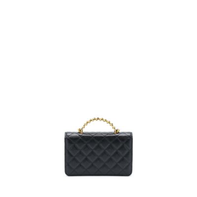 Alternative view of CHANEL TOP HANDLE WALLET ON CHAIN CAVIAR BLACK GHW (MICROCHIP)