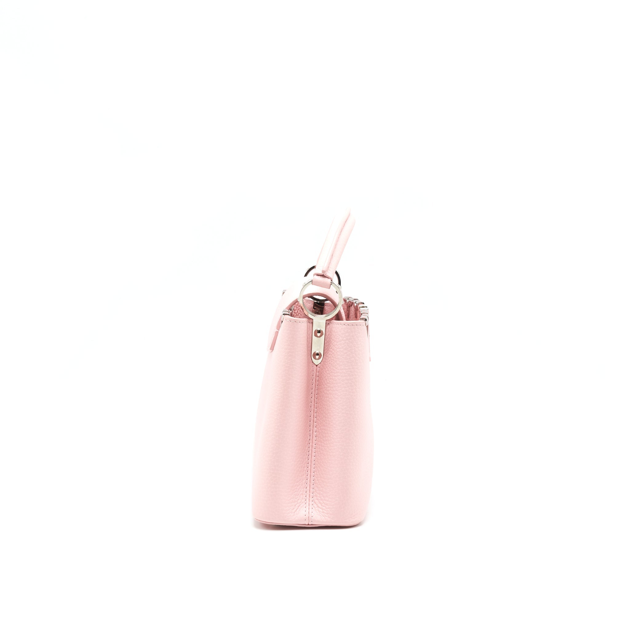 LOUIS VUITTON CAPUCINES BB IN PINK WITH RED FLORAL PATTERN - Image 3