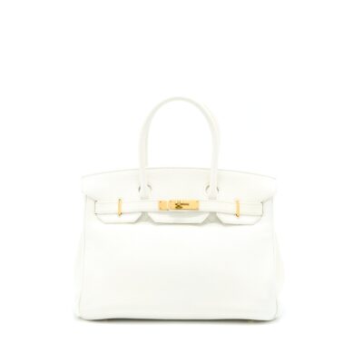 HERMES BIRKIN 30 CLEMENCE BLANC GHW
