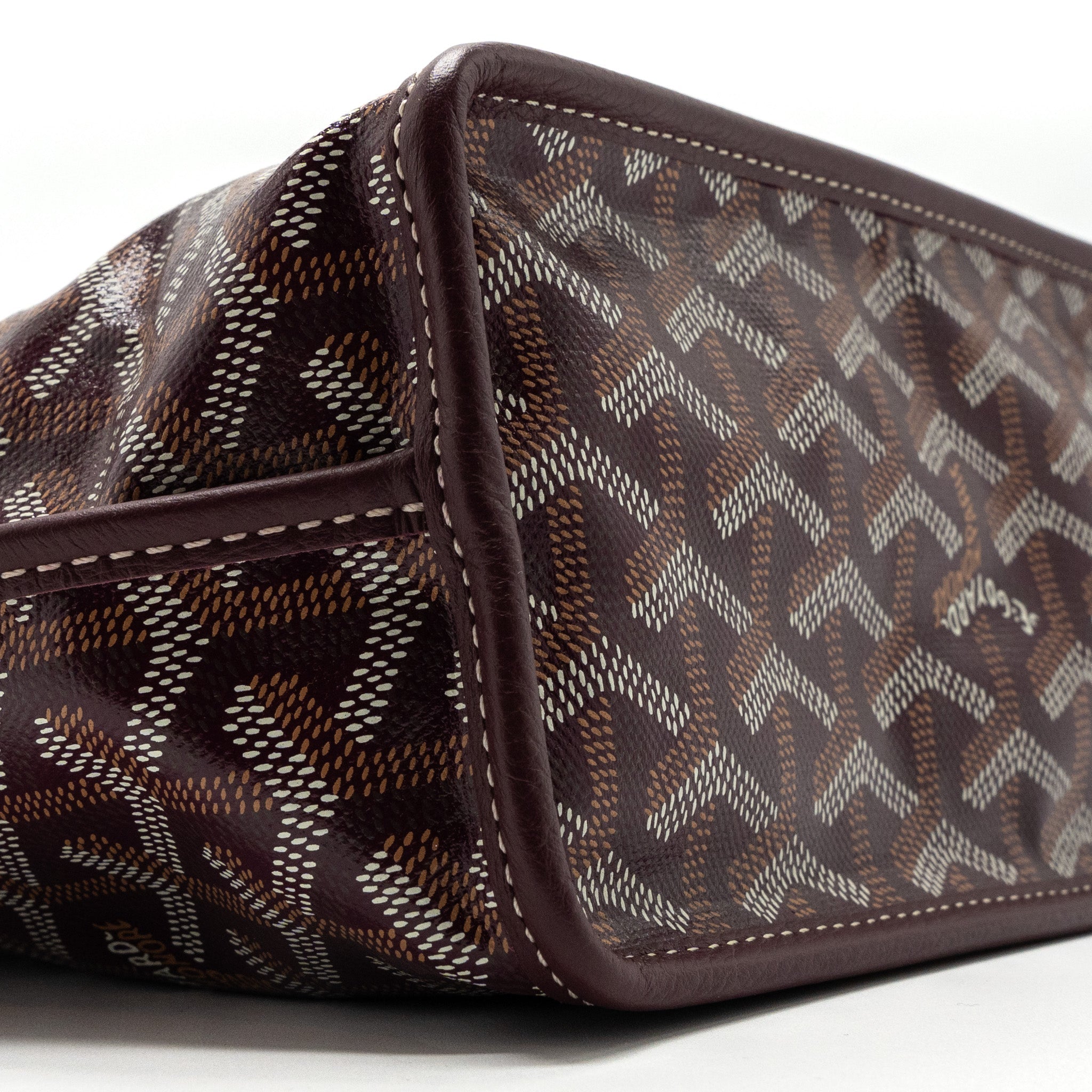 GOYARD MINI ANJOU MINI BAG CANVAS/ CALFSKIN BURGUNDY SHW - Image 6