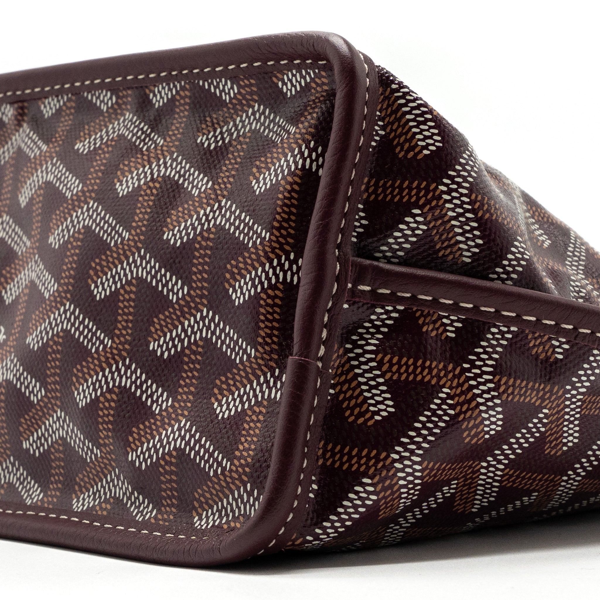 GOYARD MINI ANJOU MINI BAG CANVAS/ CALFSKIN BURGUNDY SHW - Image 7