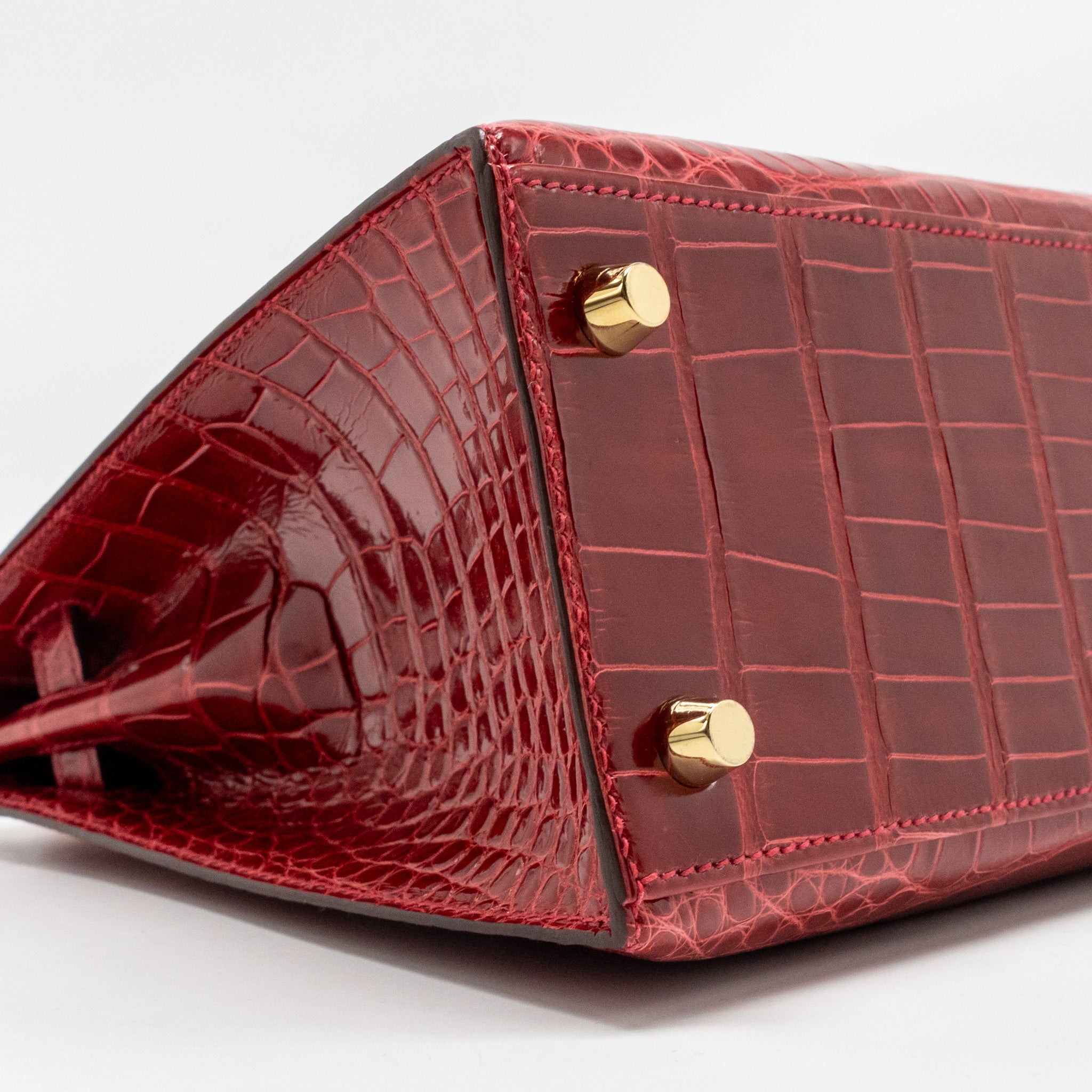 HERMES KELLY 25 CROCODILE POROUS BRAISE GHW - Image 7