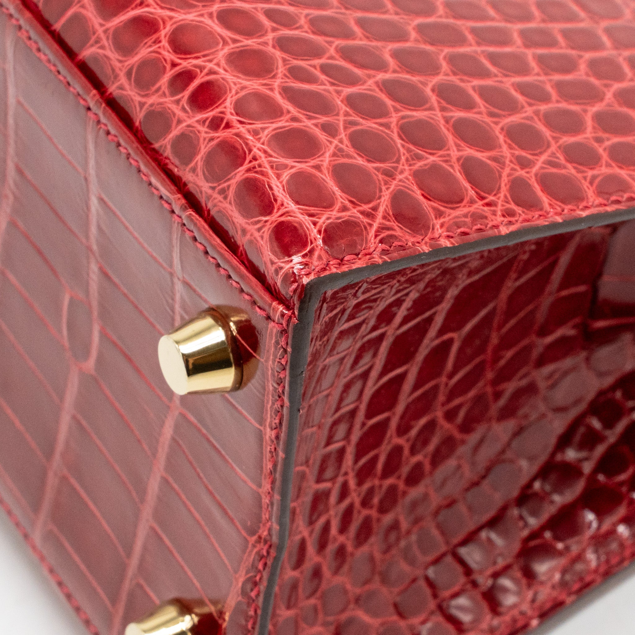 HERMES KELLY 25 CROCODILE POROUS BRAISE GHW - Image 10