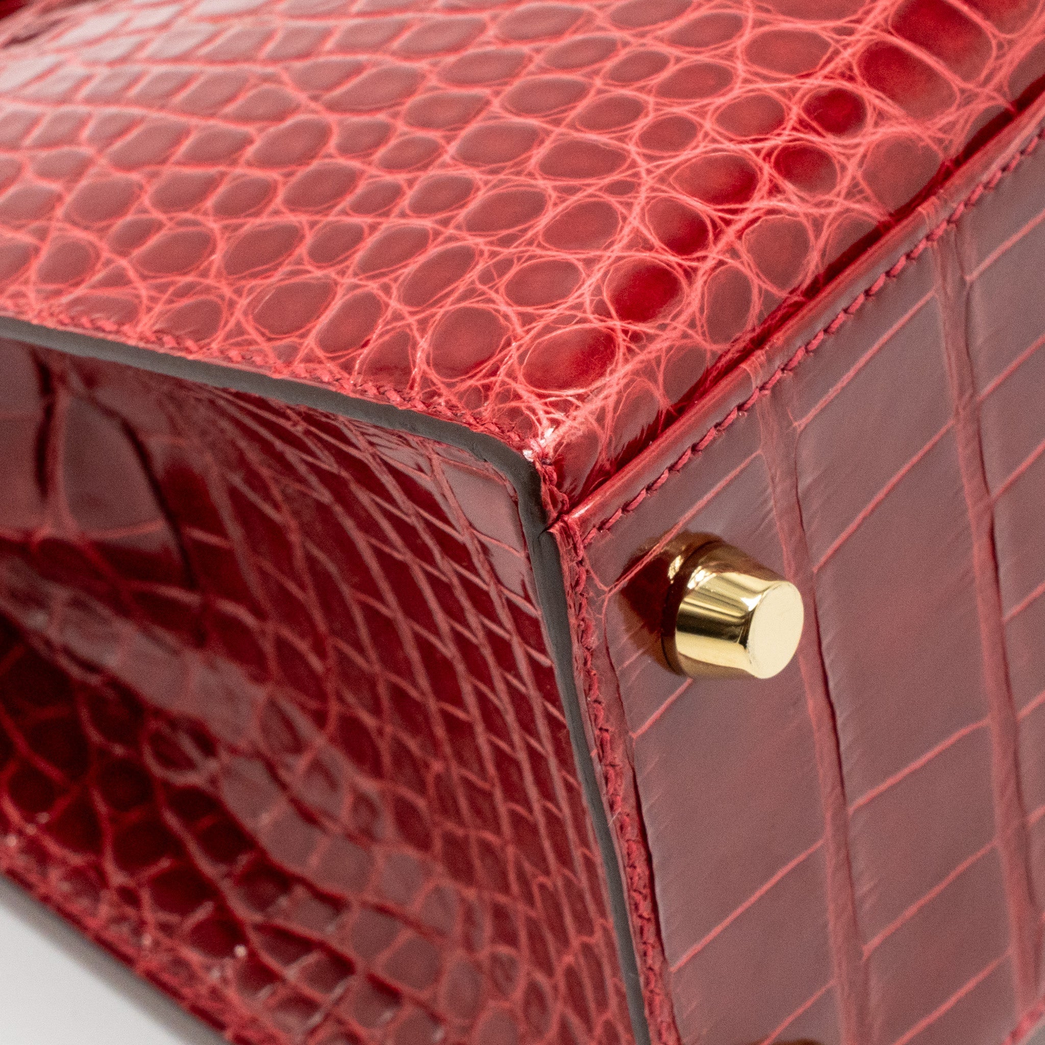 HERMES KELLY 25 CROCODILE POROUS BRAISE GHW - Image 9