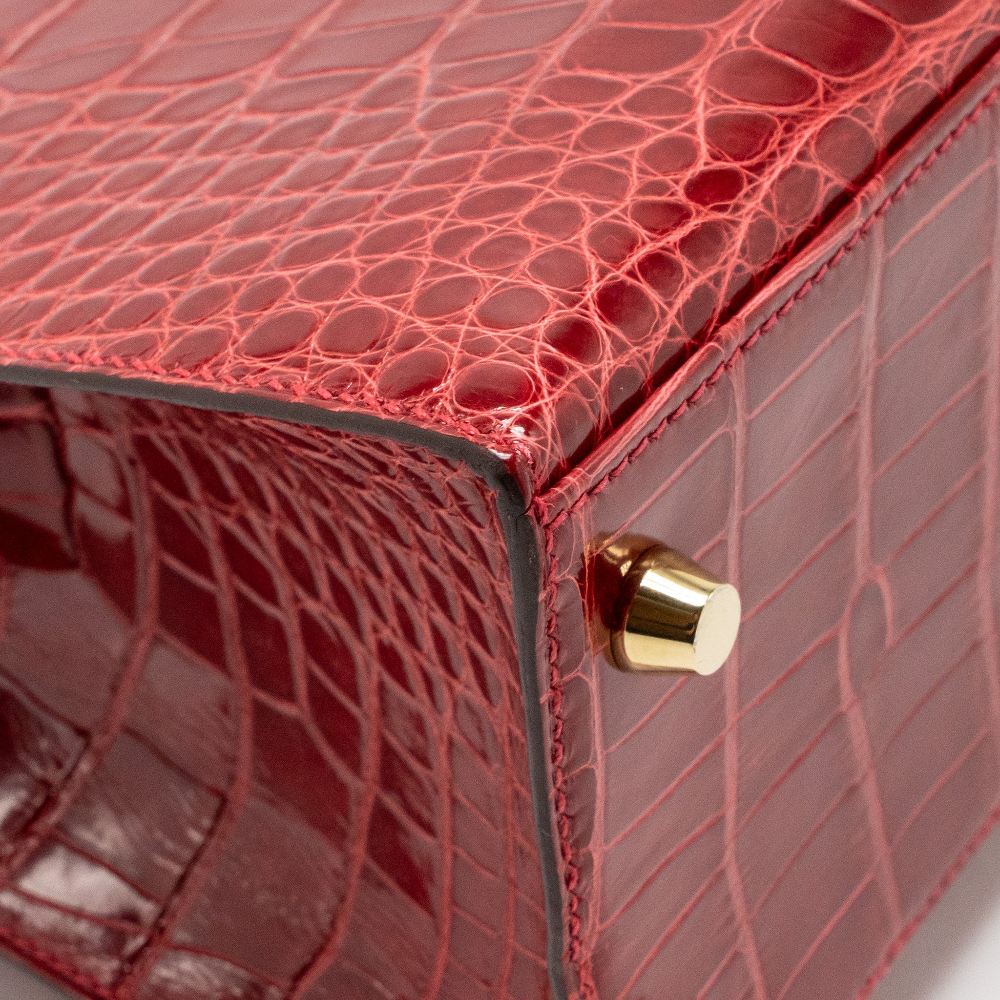 HERMES KELLY 25 CROCODILE POROUS BRAISE GHW - Image 11