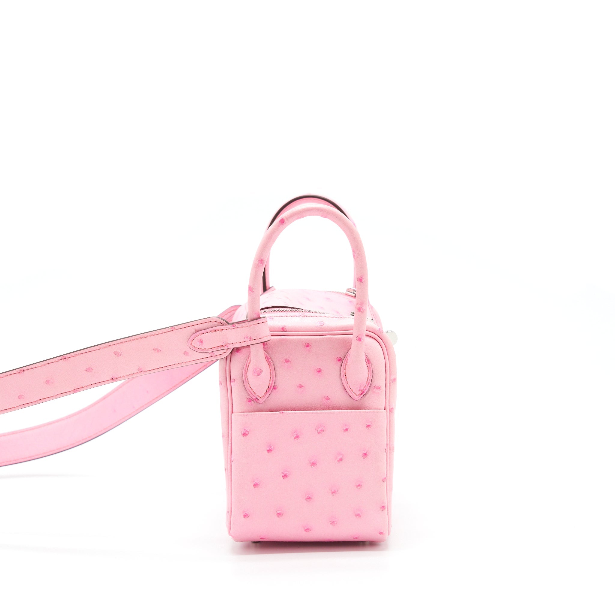 HERMES MINI LINDY OSTRICH L4 ROSE BUBBLEGUM SHW - Image 4