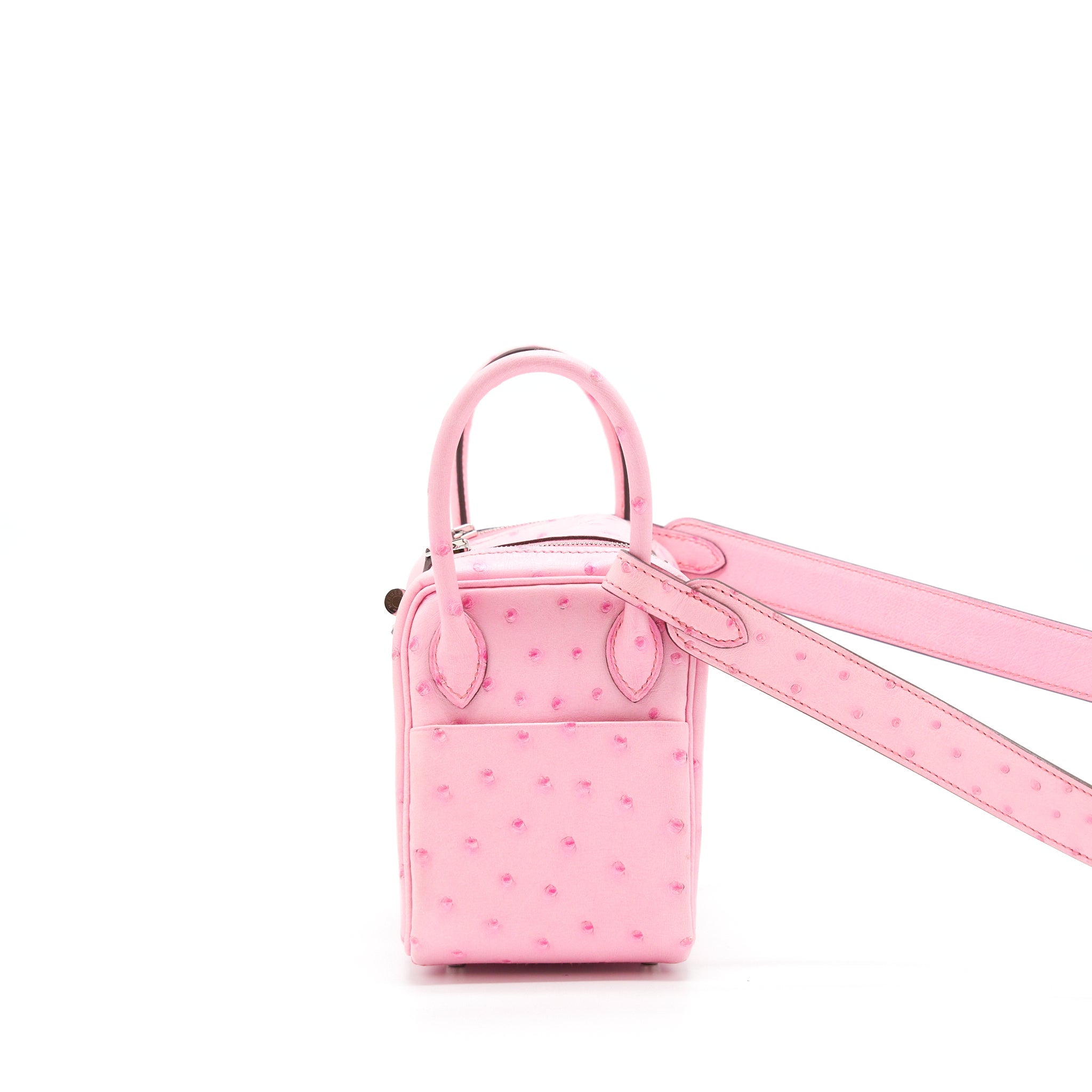 HERMES MINI LINDY OSTRICH L4 ROSE BUBBLEGUM SHW - Image 5