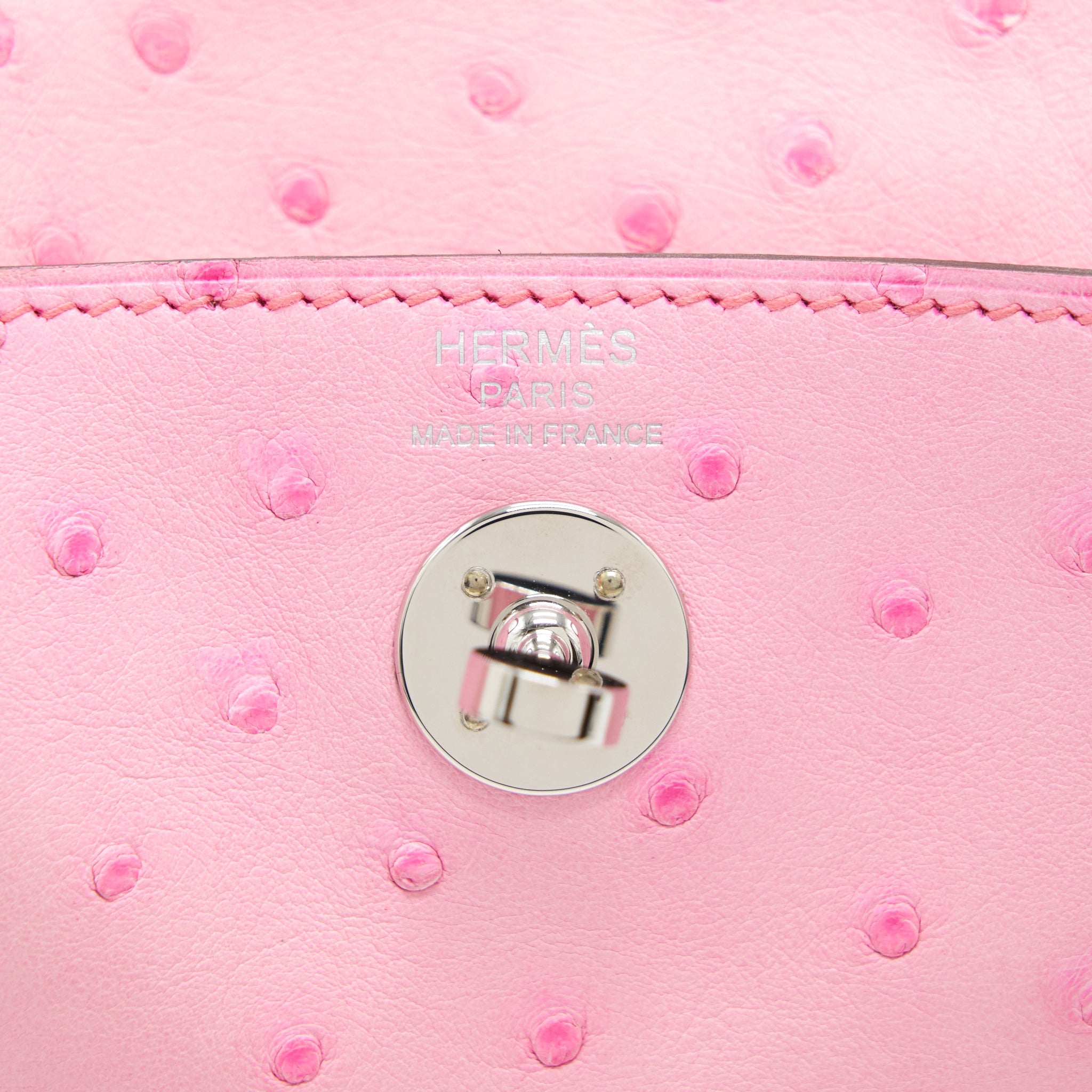 HERMES MINI LINDY OSTRICH L4 ROSE BUBBLEGUM SHW - Image 10