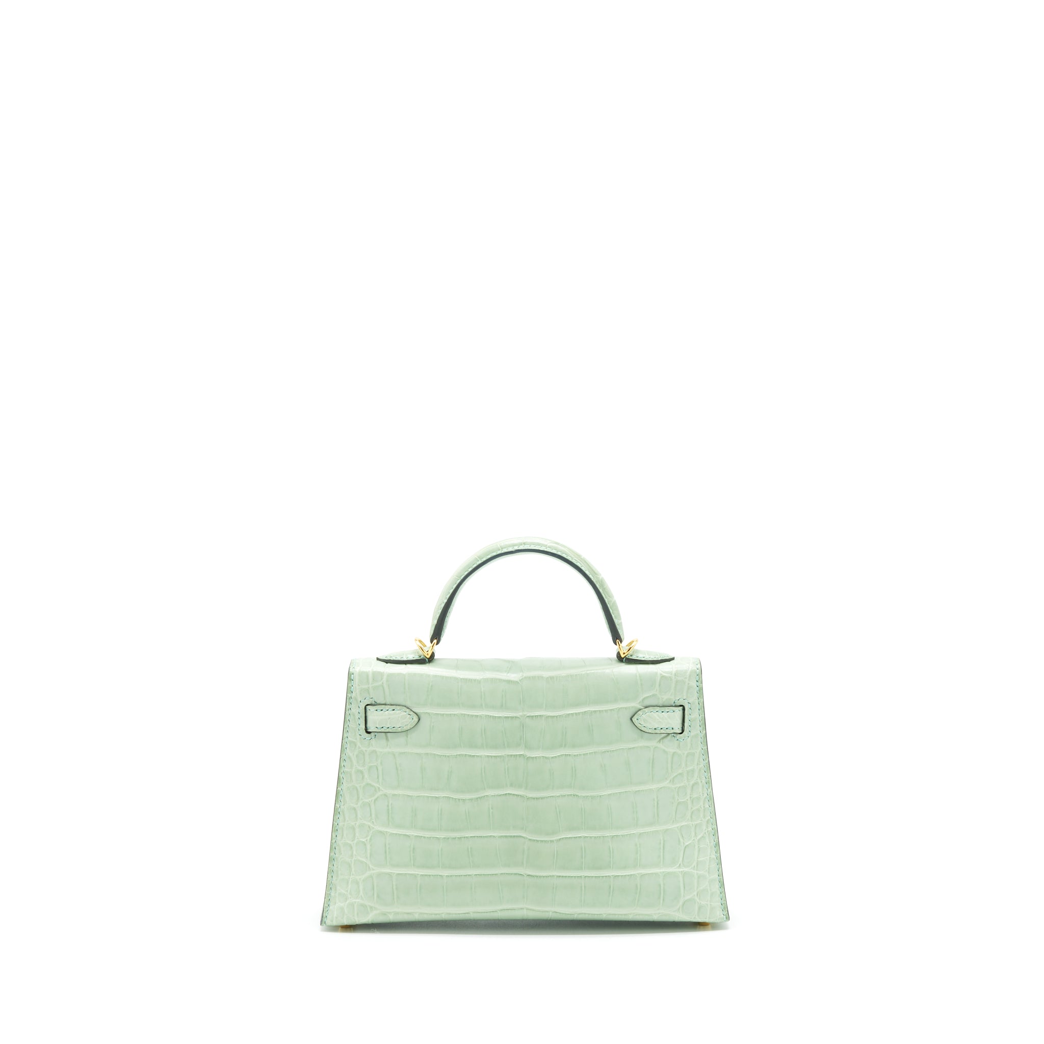 HERMES MINI KELLY 20CM ALLIGATOR MATT 6U VERT D’EAU GHW - Image 2
