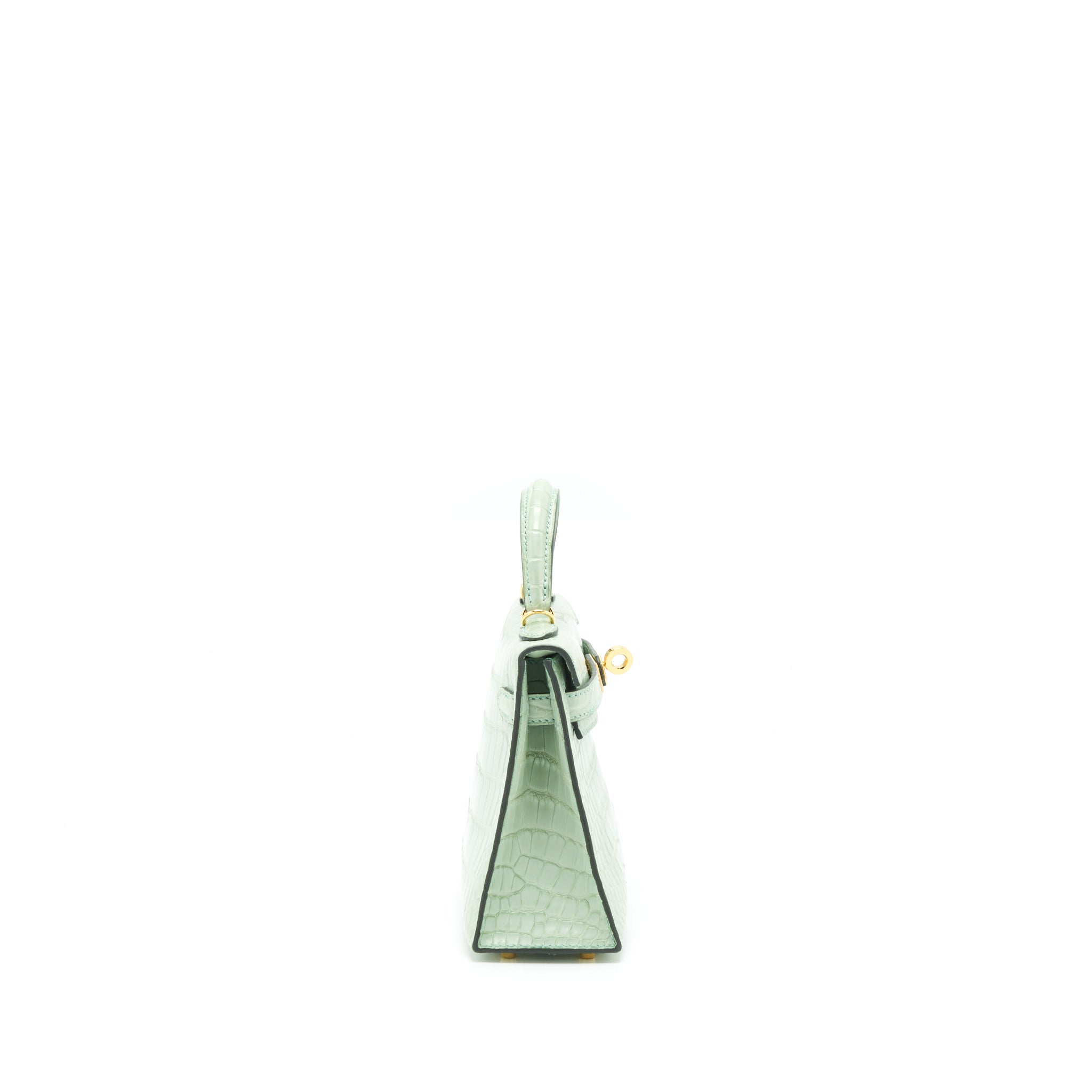 HERMES MINI KELLY 20CM ALLIGATOR MATT 6U VERT D’EAU GHW - Image 3