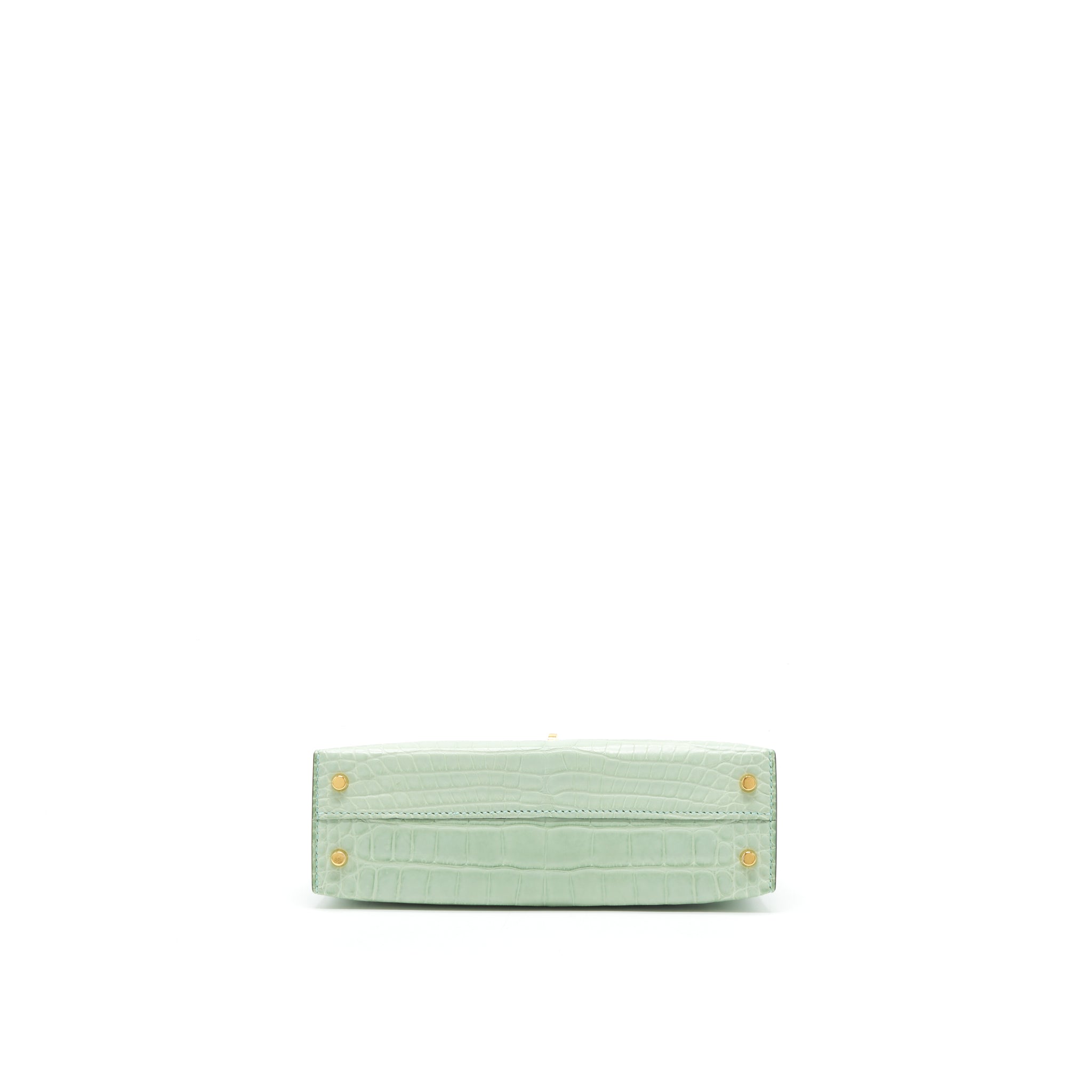 HERMES MINI KELLY 20CM ALLIGATOR MATT 6U VERT D’EAU GHW - Image 5