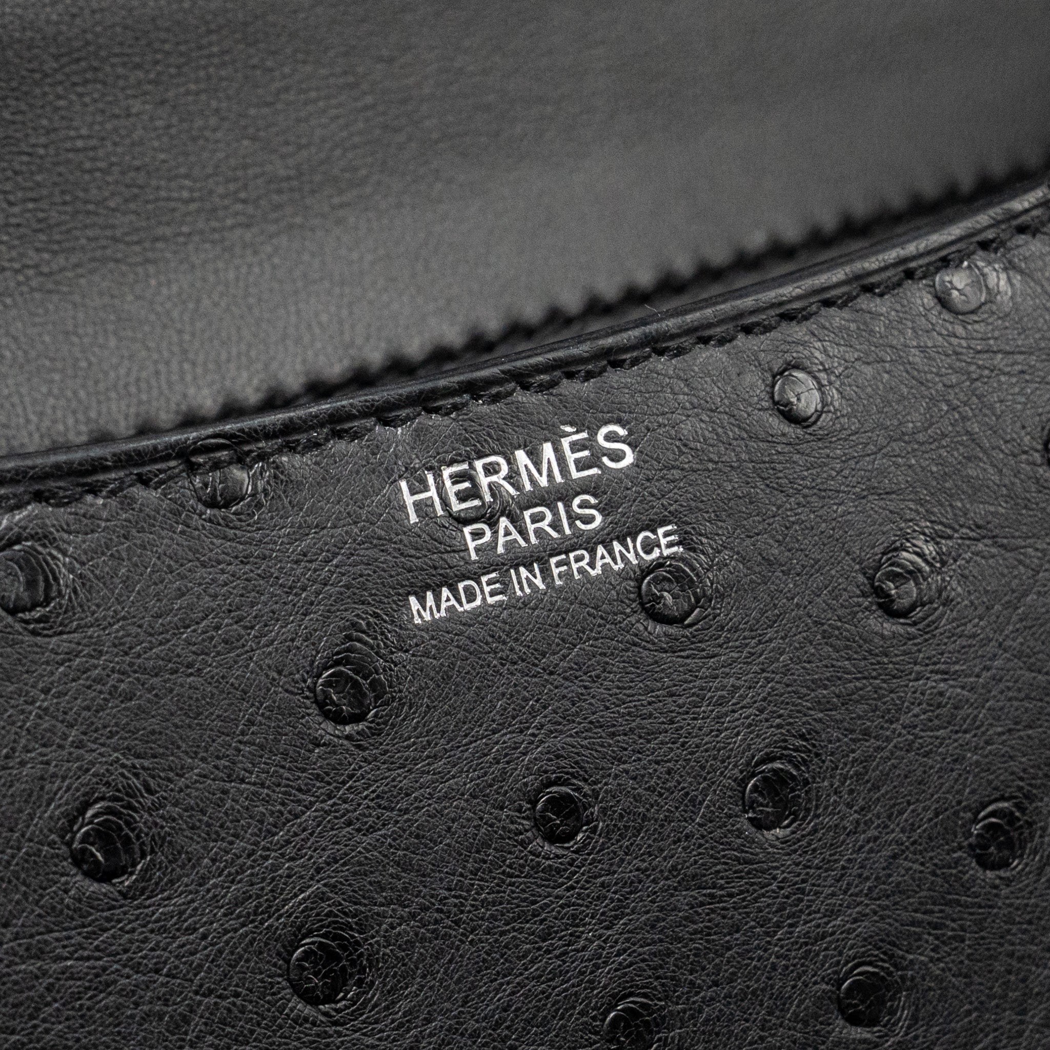 HERMES CONSTANCE 24 OSTRICH BLACK SHW - Image 16