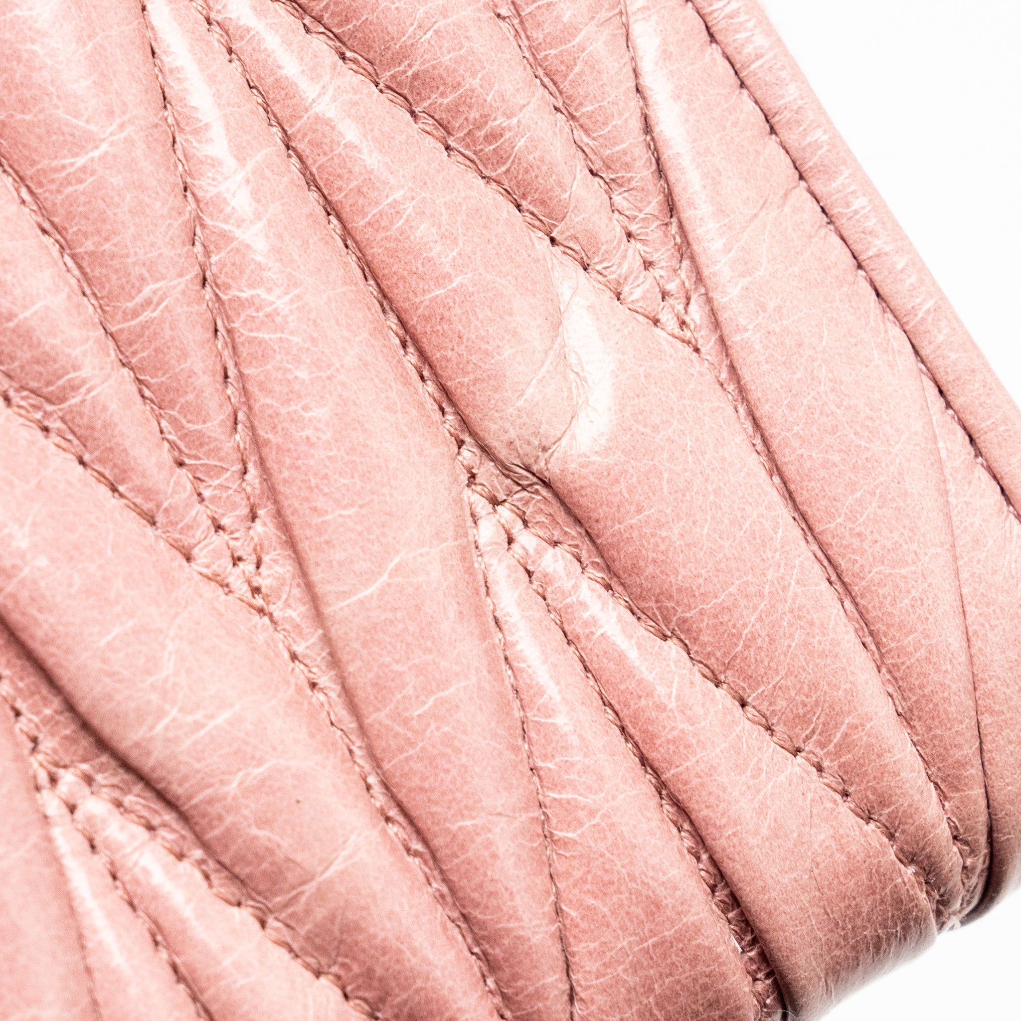 MIU MIU MATELASSE LEATHER ZIP AROUND LONG WALLET PINK SHW - Image 7