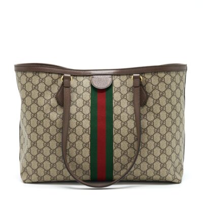 Alternative view of GUCCI SHOPPING TOTE BAG GG SUPREME CANVAS GHW