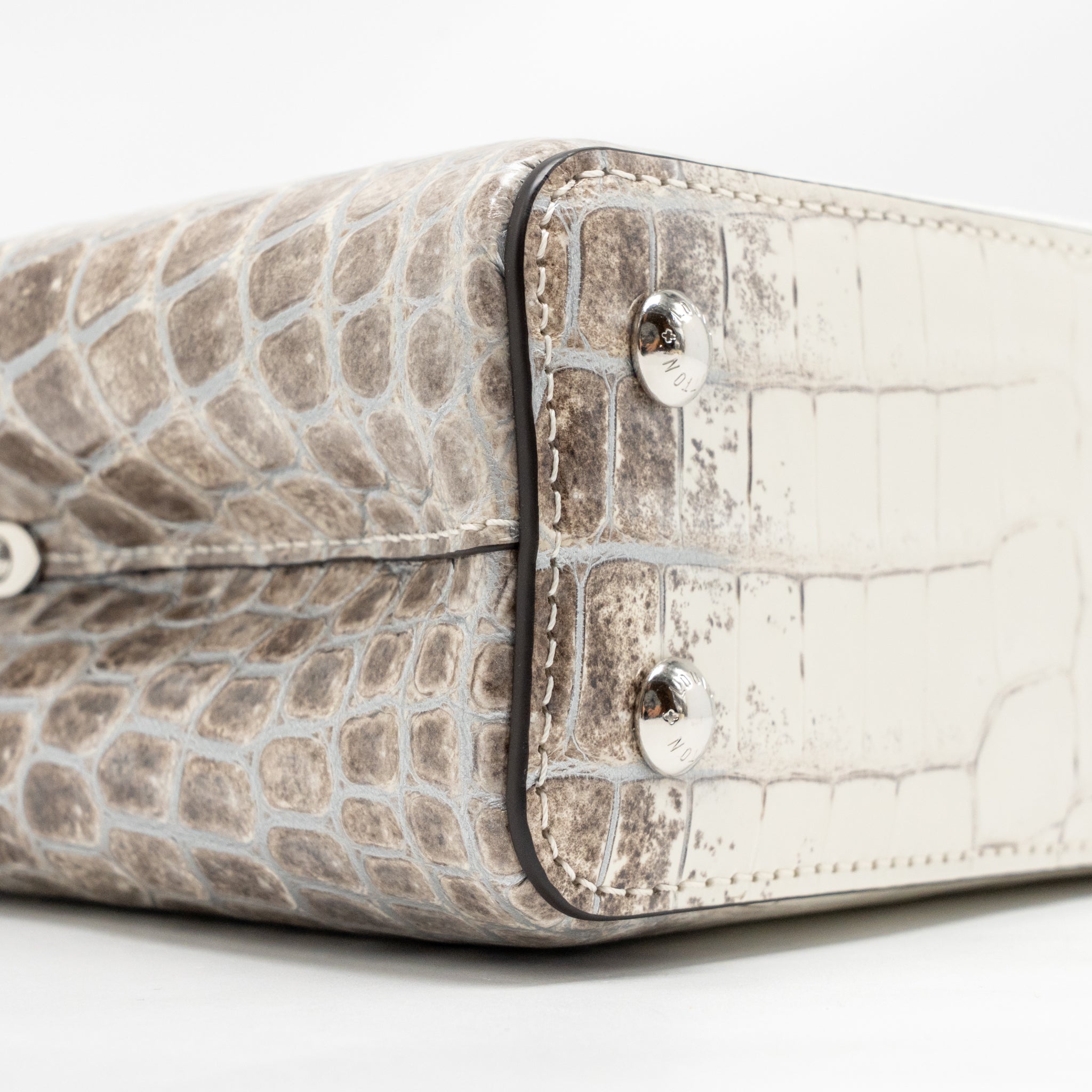 LOUIS VUITTON CAPUCINES MINI HIMALAYAN CROCODILE WHITE SHW - Image 7