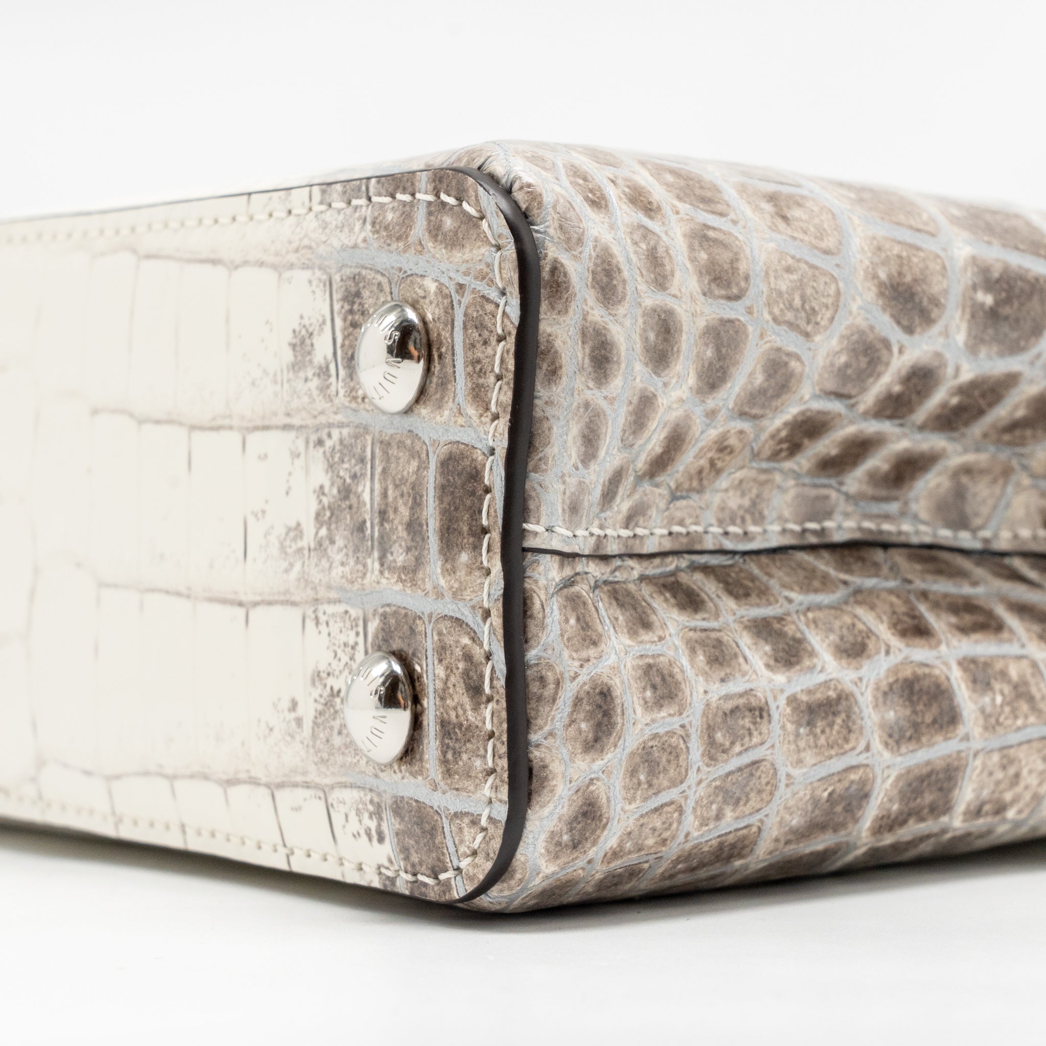 LOUIS VUITTON CAPUCINES MINI HIMALAYAN CROCODILE WHITE SHW - Image 8