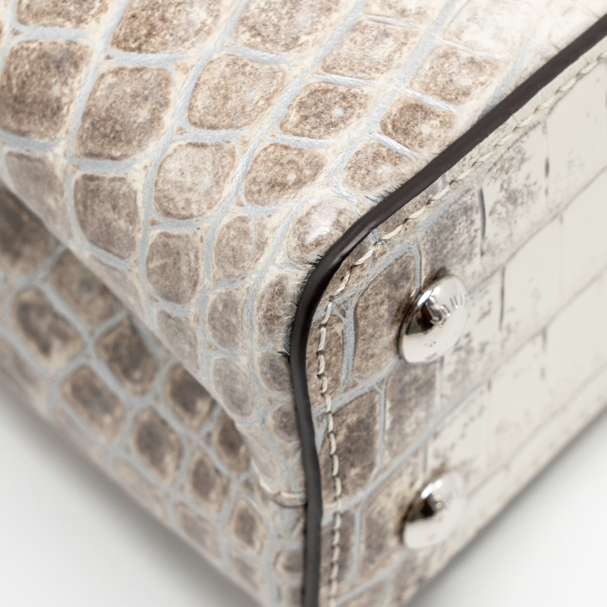 LOUIS VUITTON CAPUCINES MINI HIMALAYAN CROCODILE WHITE SHW - Image 9