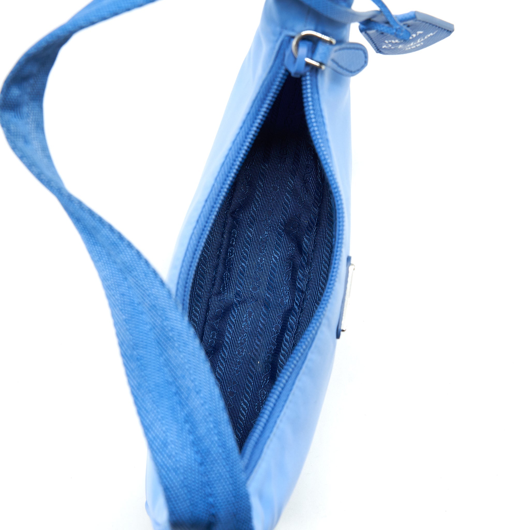 PRADA NYLON SHOULDER BAG BLUE - Image 6