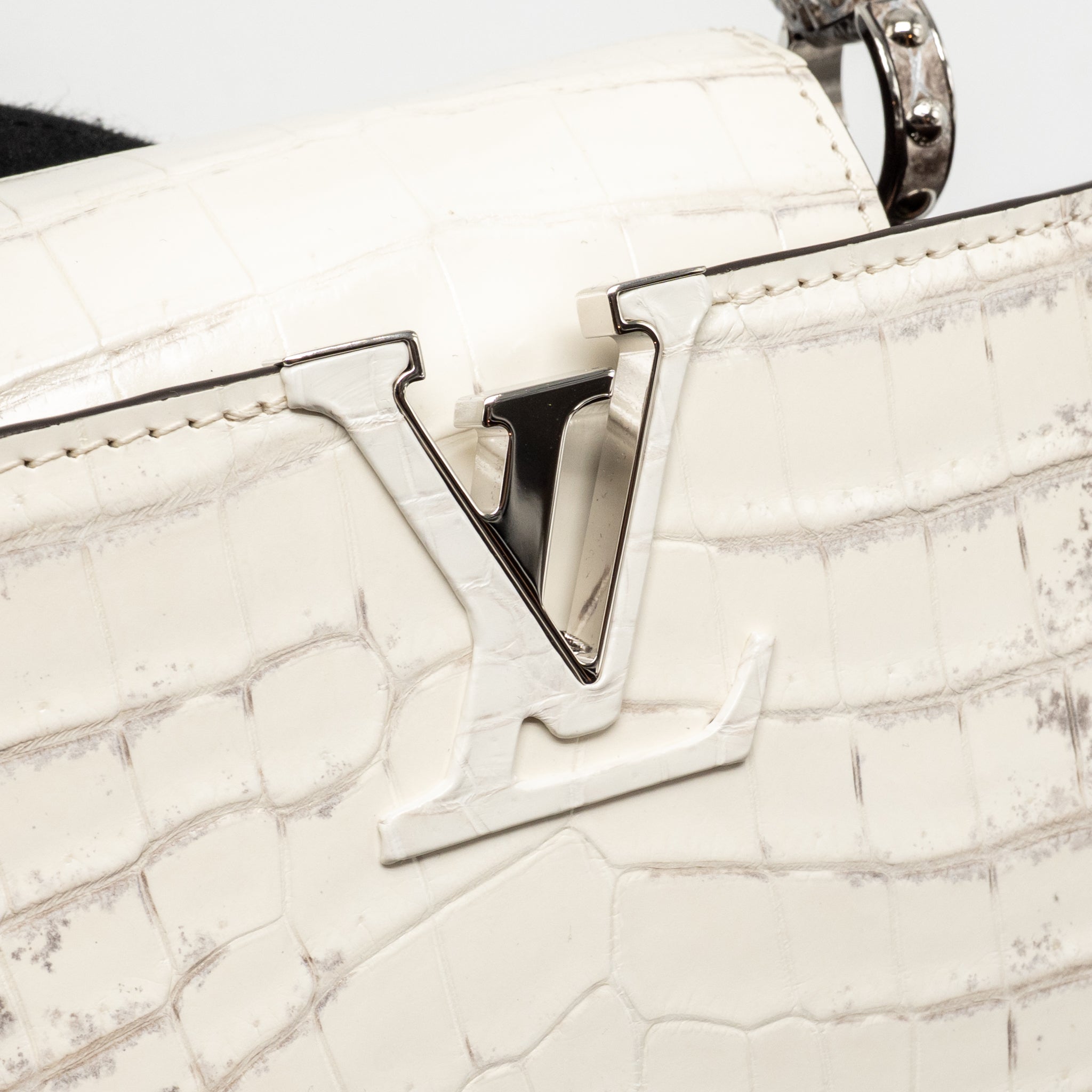 LOUIS VUITTON CAPUCINES MINI HIMALAYAN CROCODILE WHITE SHW - Image 14