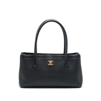 CHANEL EXECUTIVE CERF SMALL TOTE BAG CAVIAR BLACK WITH GHW