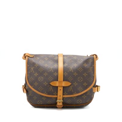 Alternative view of LOUIS VUITTON VINTAGE SAUMUR CLOTH CROSSBODY BAG MONOGRAM CANVAS GHW