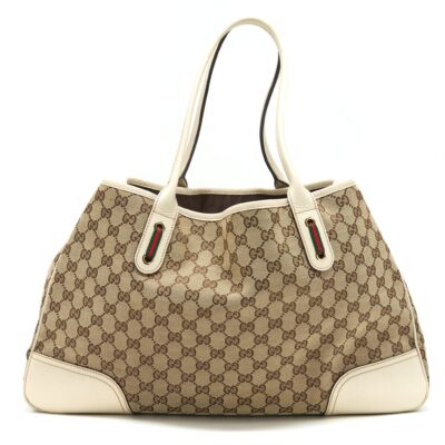 Alternative view of GUCCI PRINCY TOTE BAG GG SUPREME CANVAS/ WHITE GHW