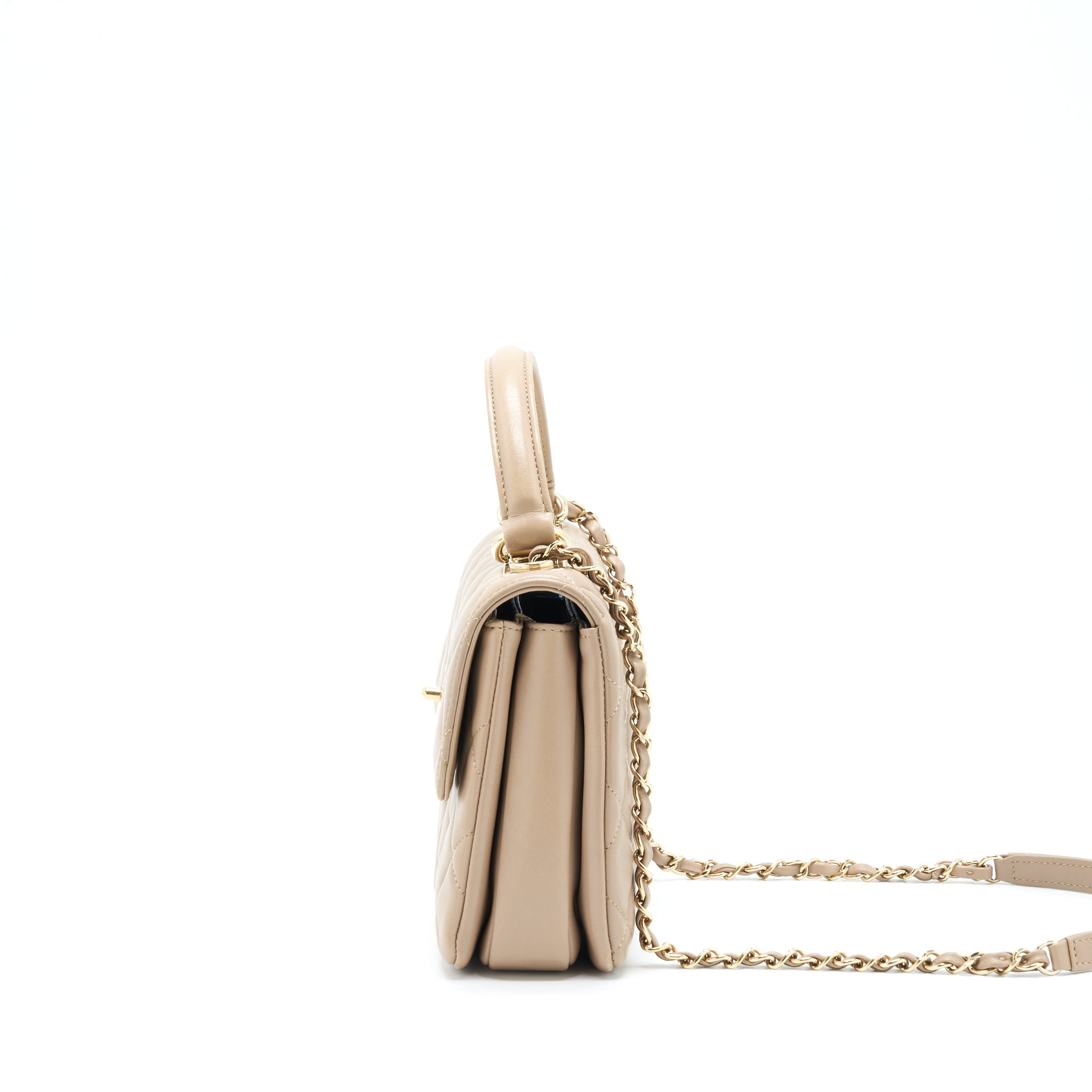 CHANEL TRENDY CC FLAP BAG LAMBSKIN BEIGE LGHW - Image 4