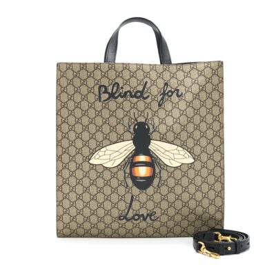 GUCCI SUPREME CANVAS WITH BEE TOTE BAG